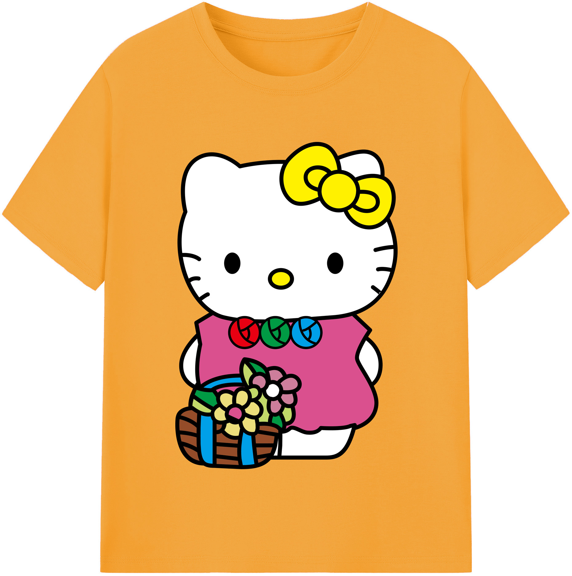 （画像用） Hello Kitty ハローキティ レディースカジュアルプリントTシャツ（綿100％）