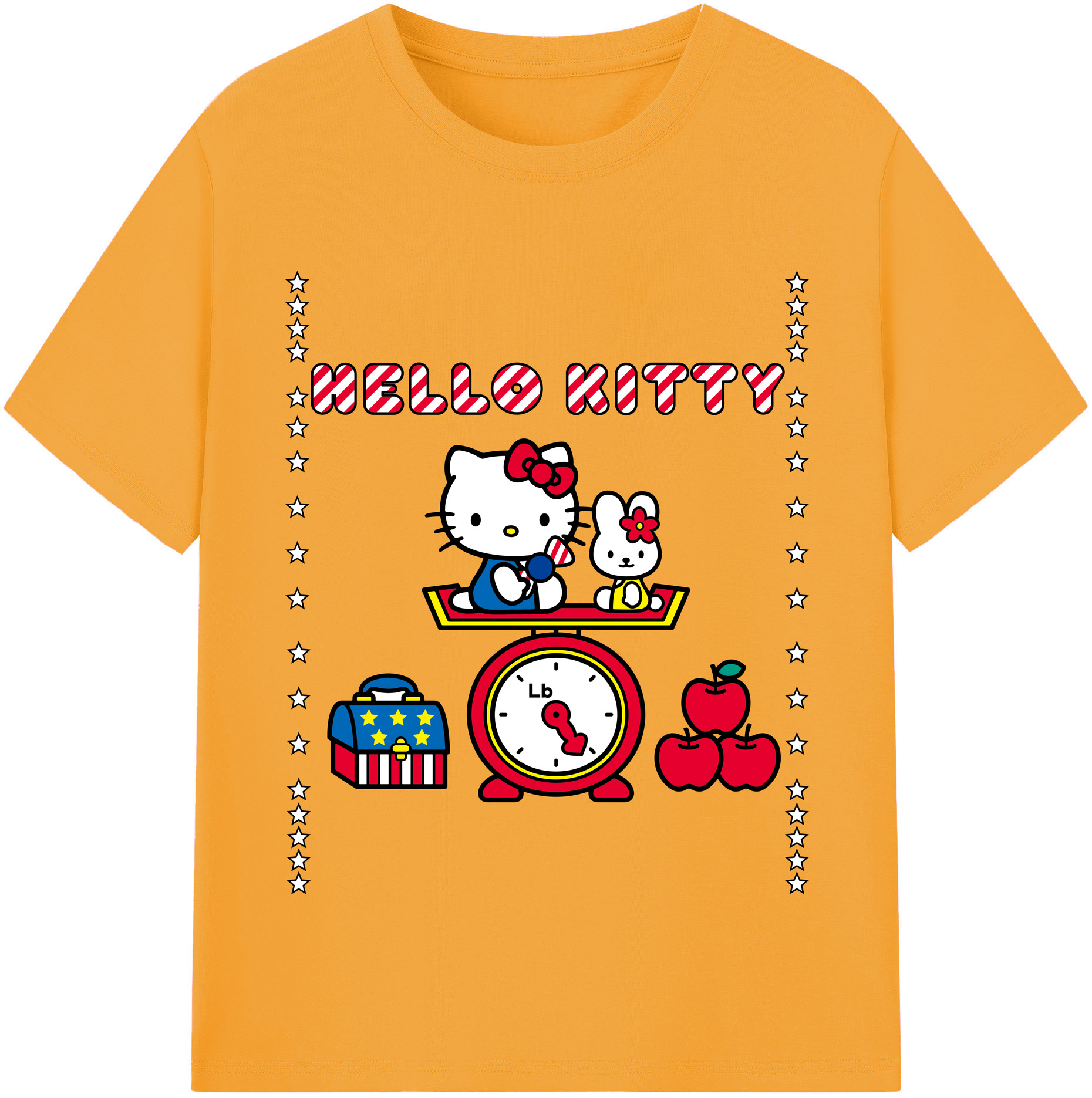 （画像用） Hello Kitty ハローキティ レディースカジュアルプリントTシャツ（綿100％）
