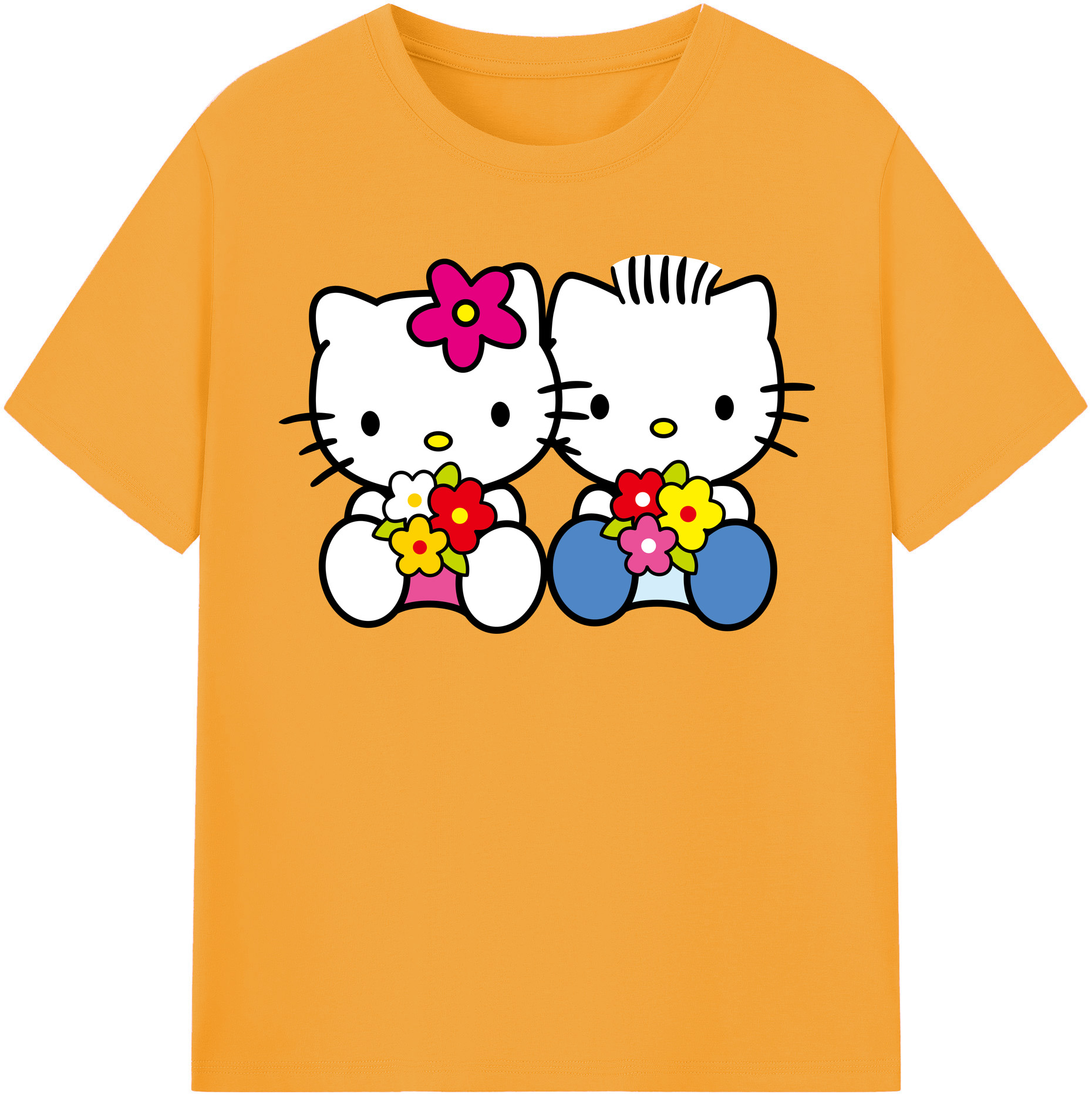 （画像用） Hello Kitty ハローキティ レディースカジュアルプリントTシャツ（綿100％）