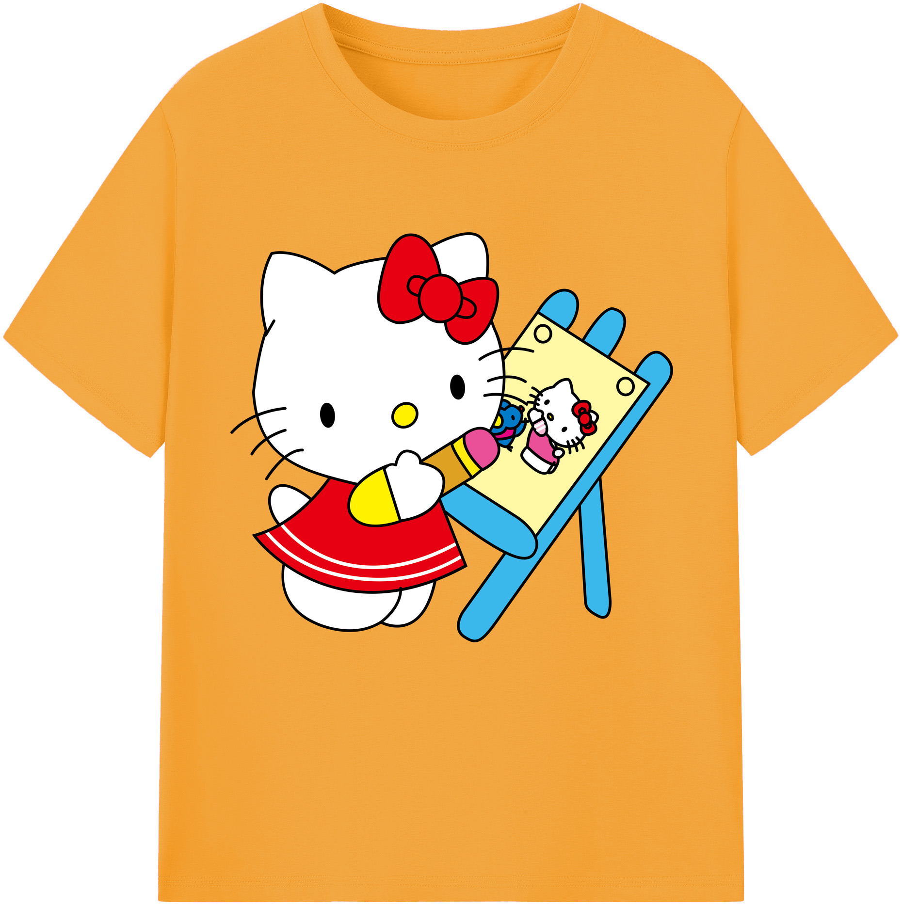 （画像用） Hello Kitty ハローキティ レディースカジュアルプリントTシャツ（綿100％）
