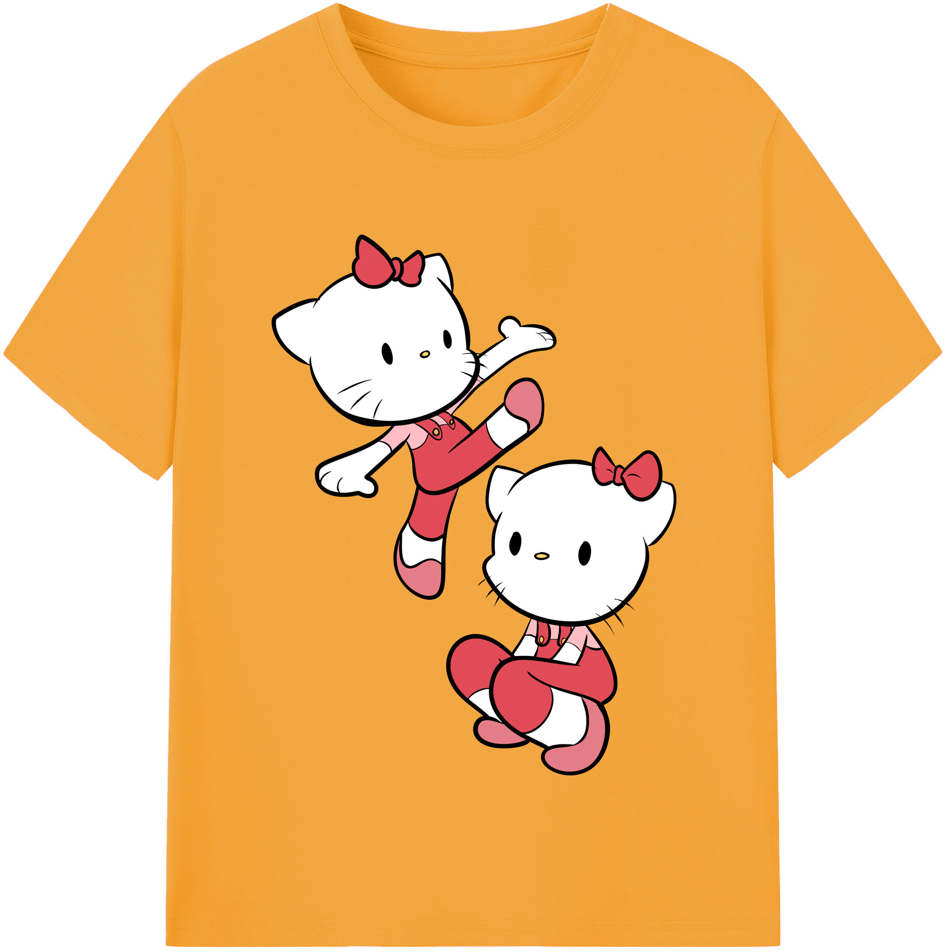 （画像用） Hello Kitty ハローキティ レディースカジュアルプリントTシャツ（綿100％）