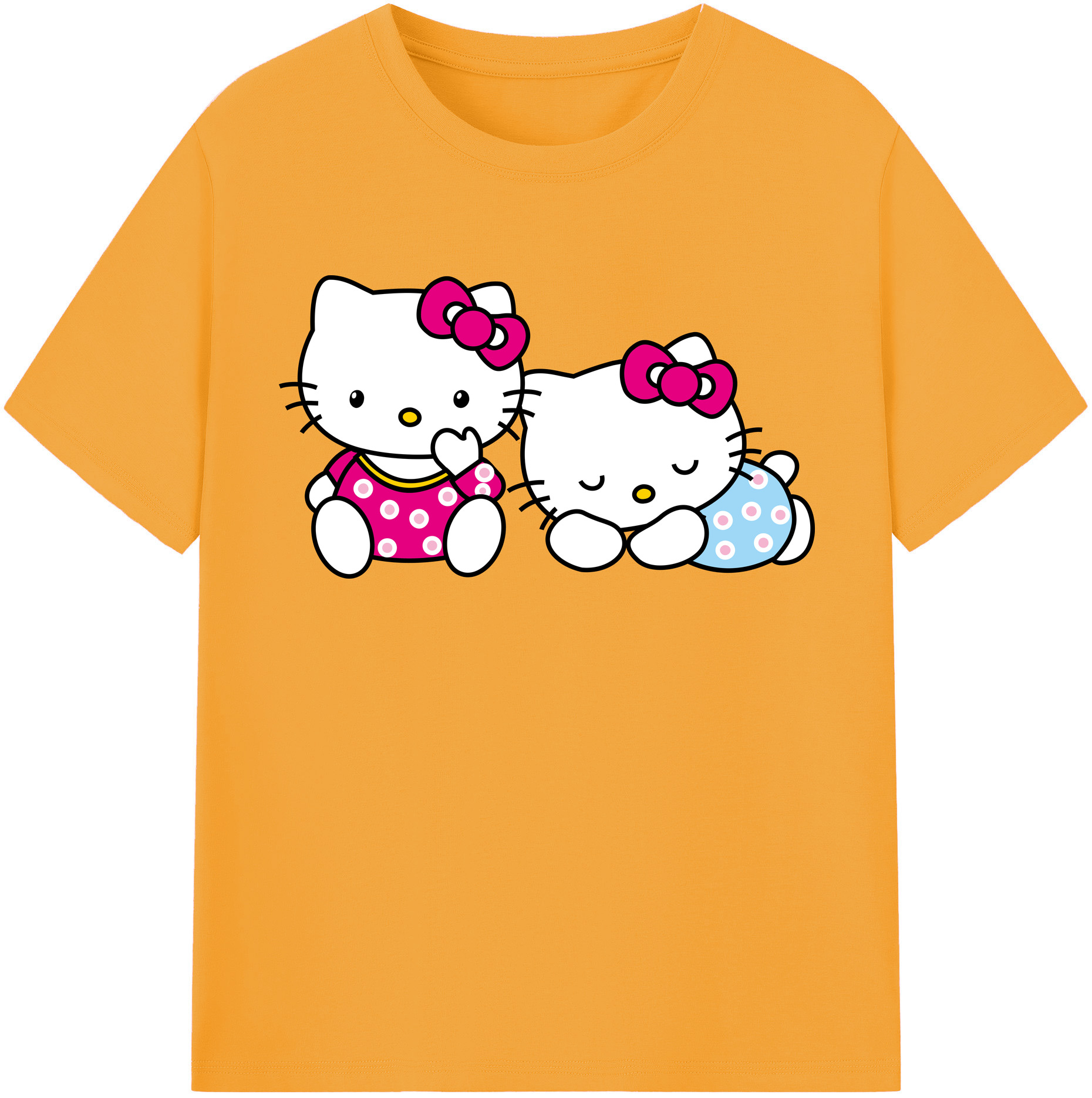 （画像用） Hello Kitty ハローキティ レディースカジュアルプリントTシャツ（綿100％）