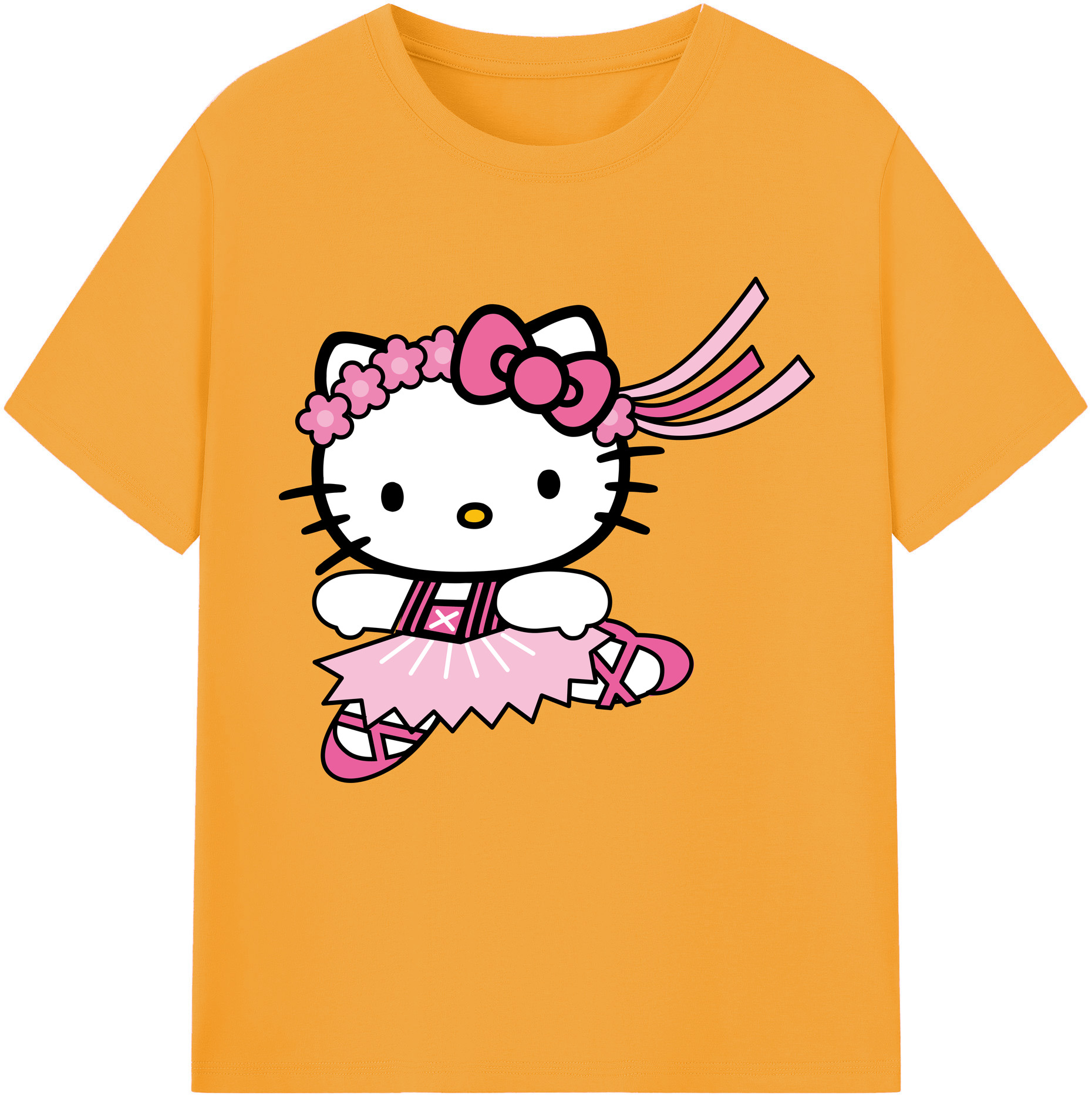 （画像用） Hello Kitty ハローキティ レディースカジュアルプリントTシャツ（綿100％）