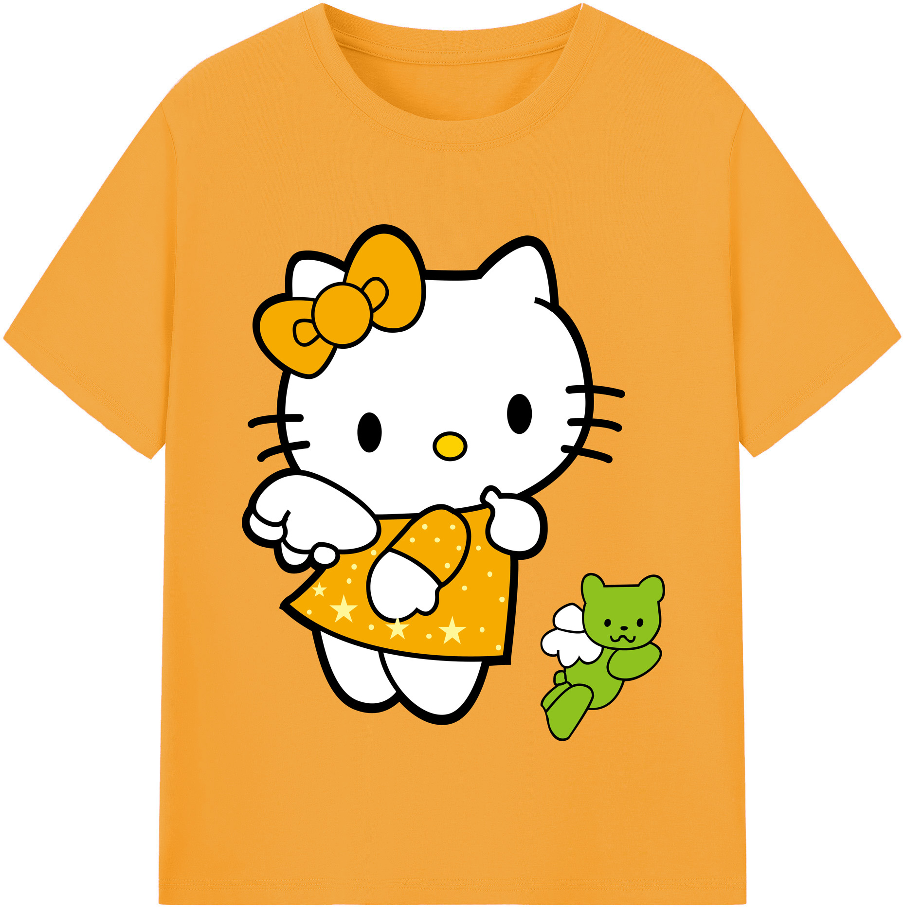 （画像用） Hello Kitty ハローキティ レディースカジュアルプリントTシャツ（綿100％）