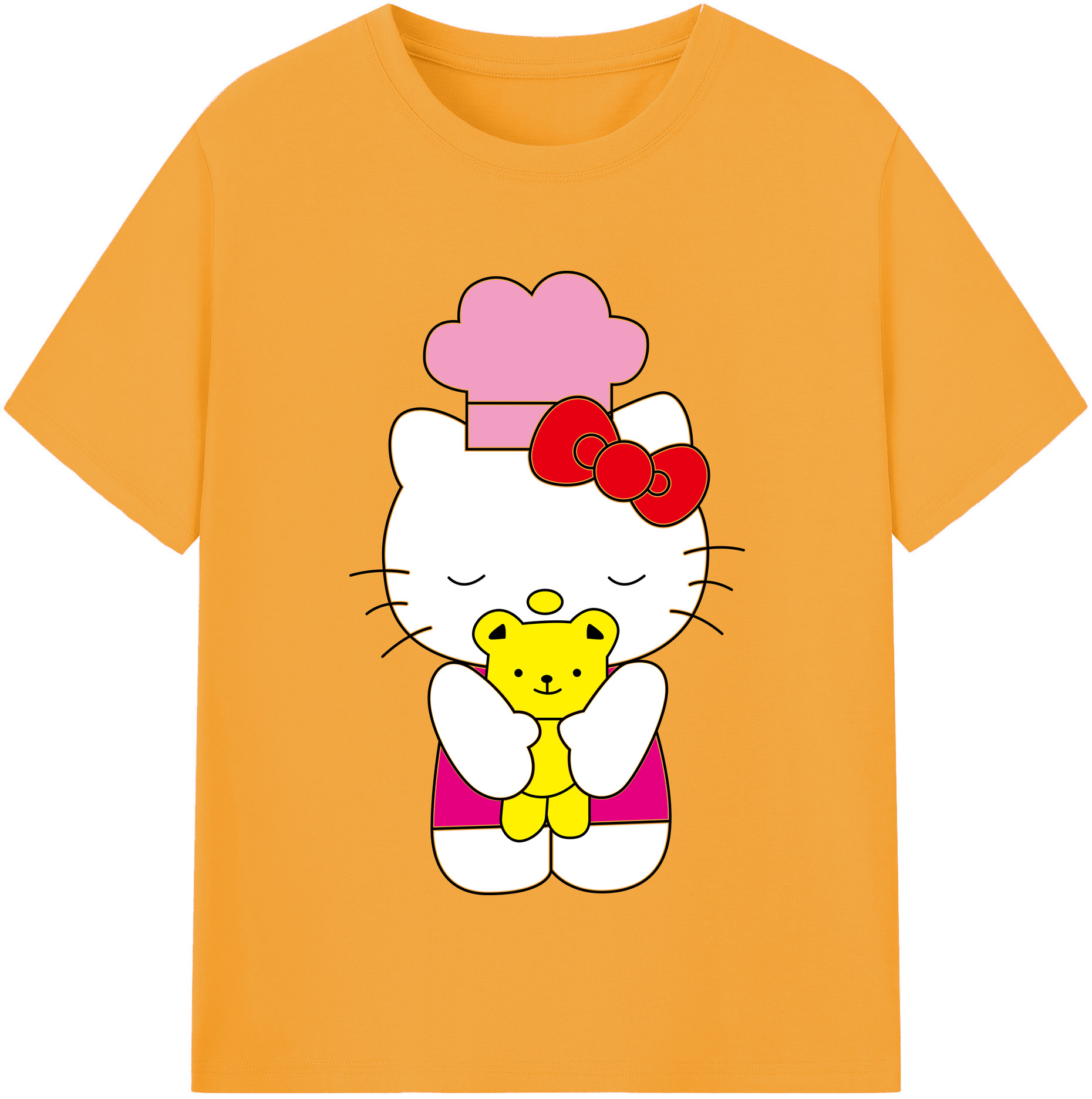（画像用） Hello Kitty ハローキティ レディースカジュアルプリントTシャツ（綿100％）