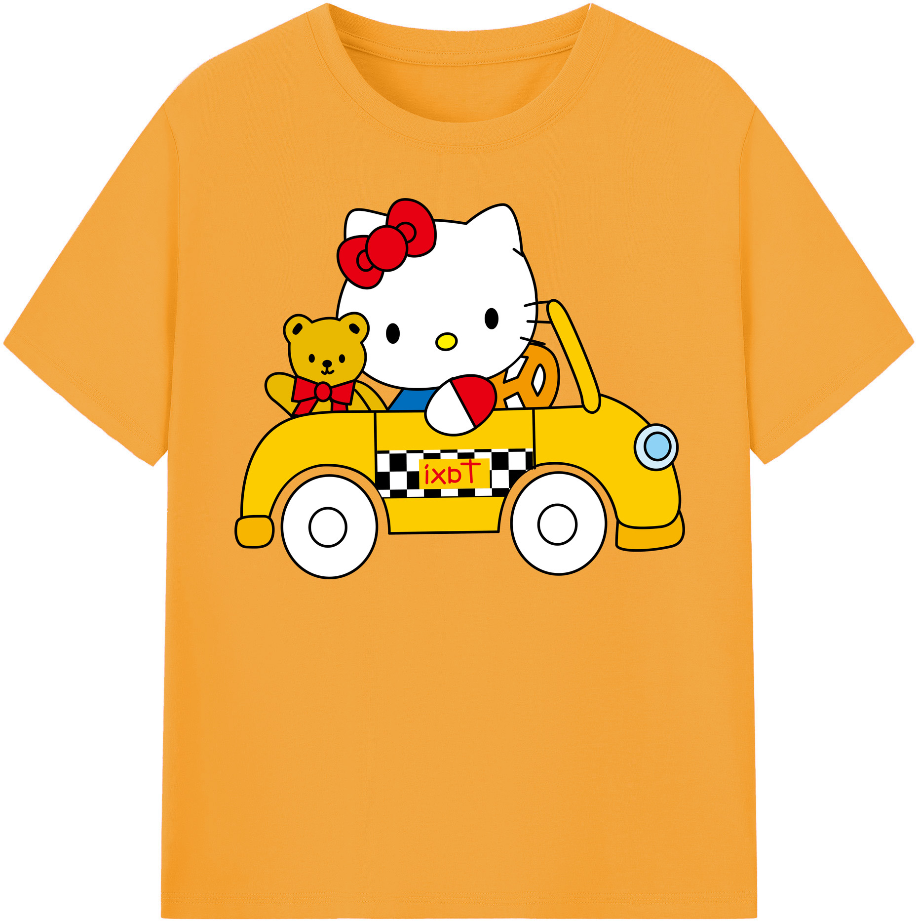（画像用） Hello Kitty ハローキティ レディースカジュアルプリントTシャツ（綿100％）