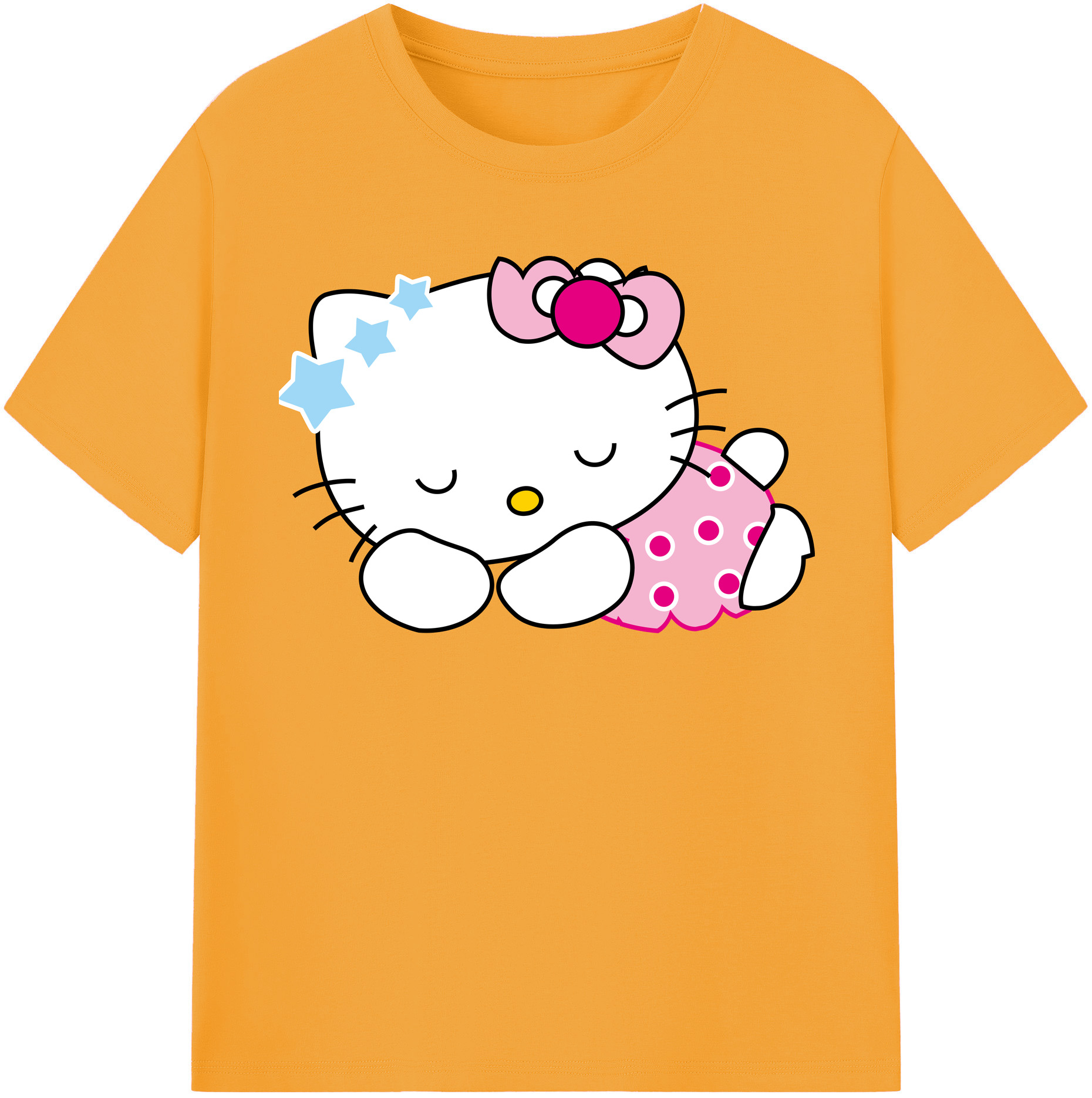 （画像用） Hello Kitty ハローキティ レディースカジュアルプリントTシャツ（綿100％）