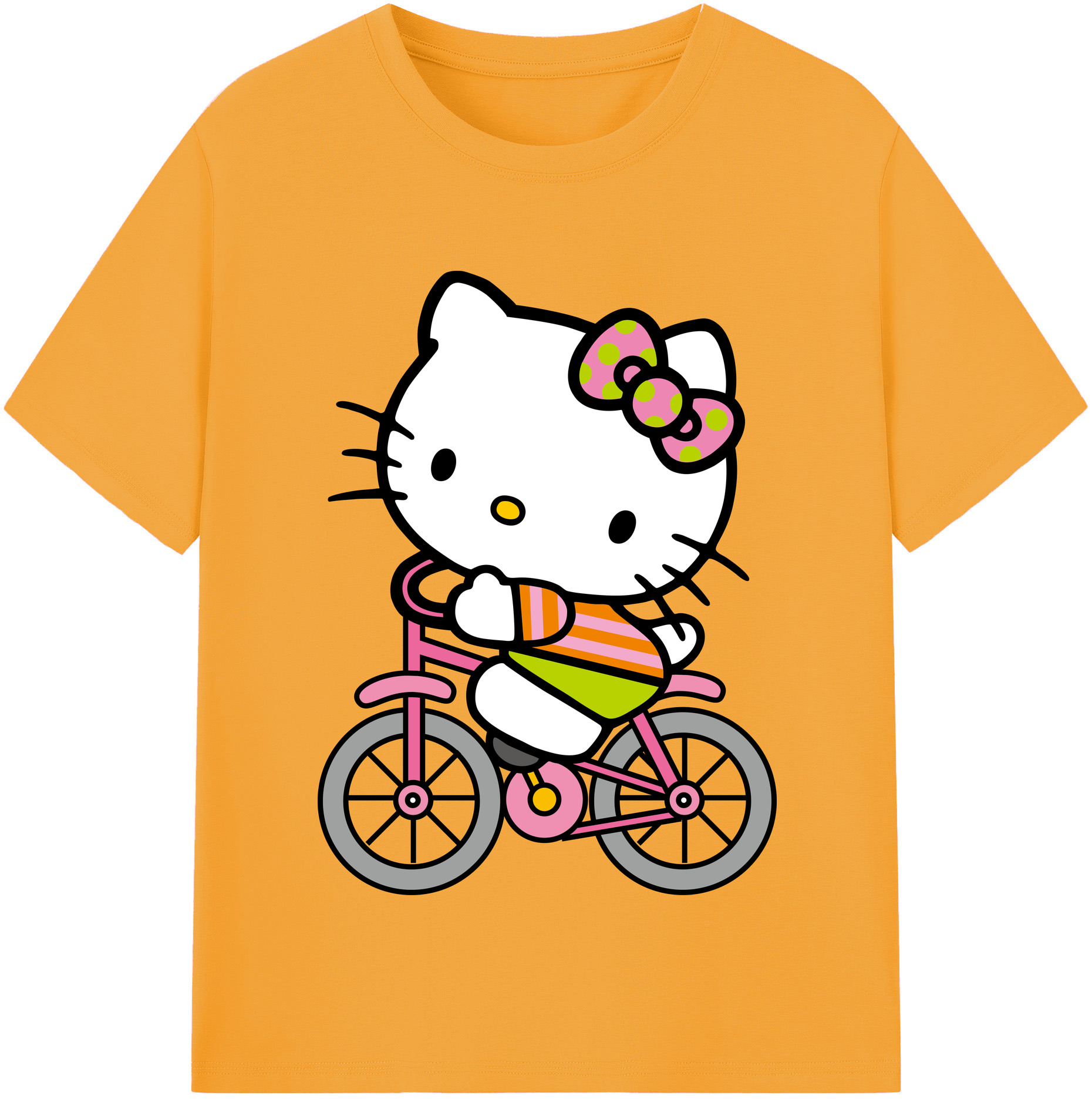 （画像用） Hello Kitty ハローキティ レディースカジュアルプリントTシャツ（綿100％）