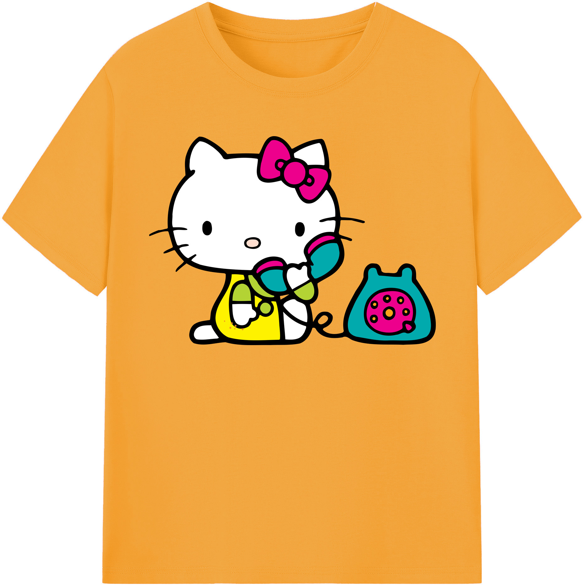 （画像用） Hello Kitty ハローキティ レディースカジュアルプリントTシャツ（綿100％）