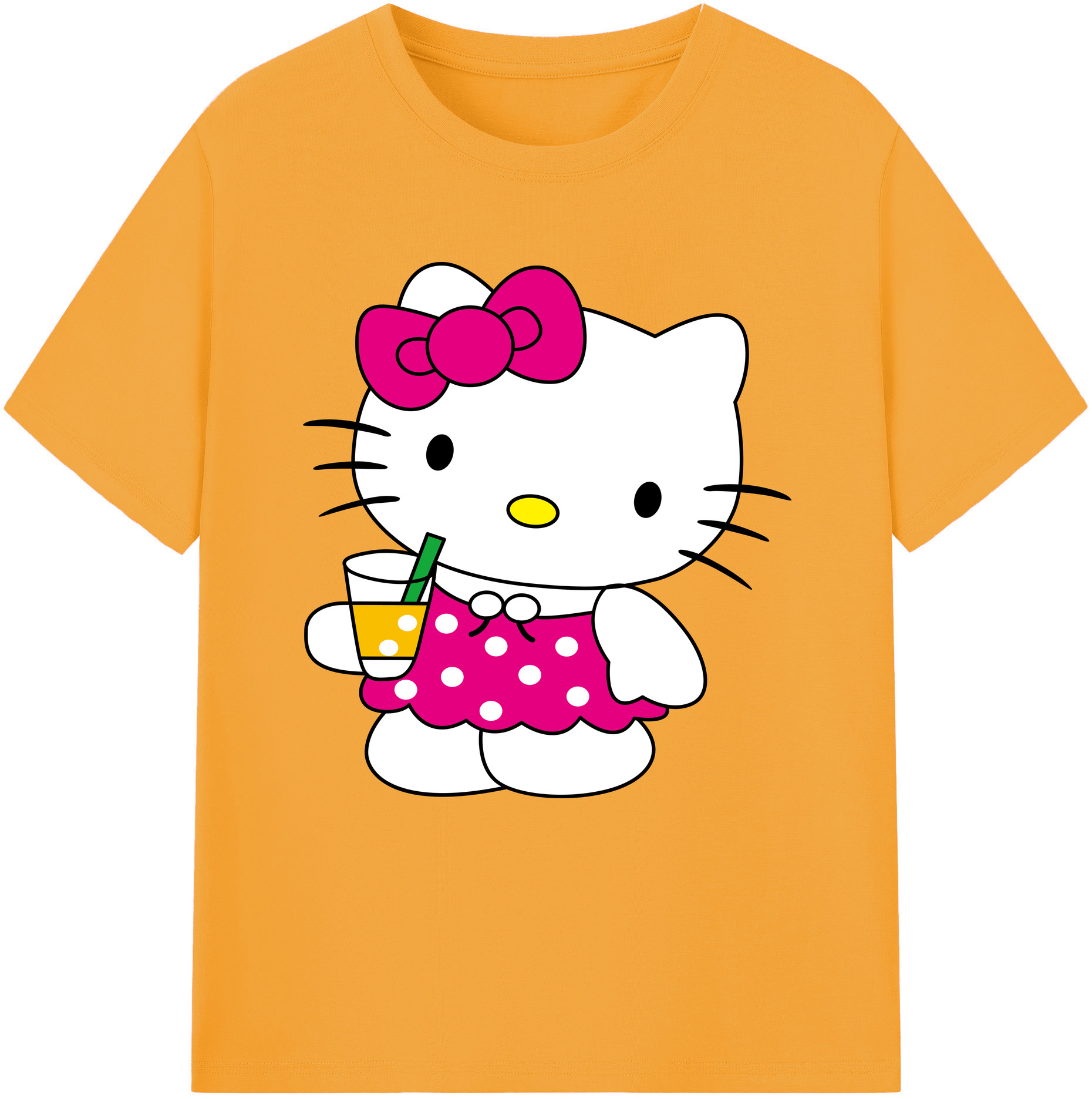 （画像用） Hello Kitty ハローキティ レディースカジュアルプリントTシャツ（綿100％）