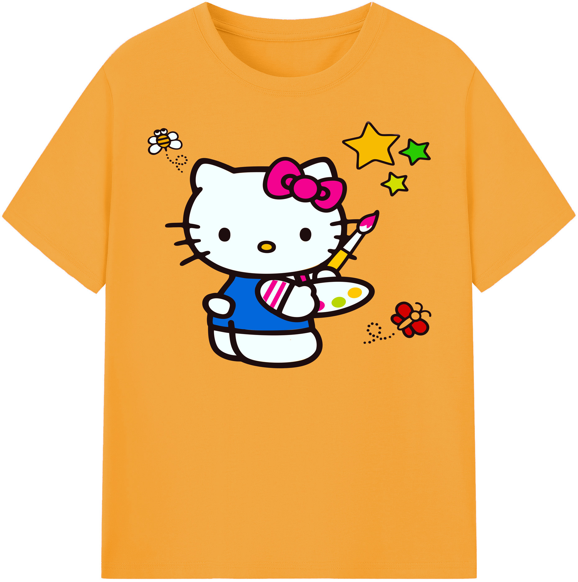 （画像用） Hello Kitty ハローキティ レディースカジュアルプリントTシャツ（綿100％）