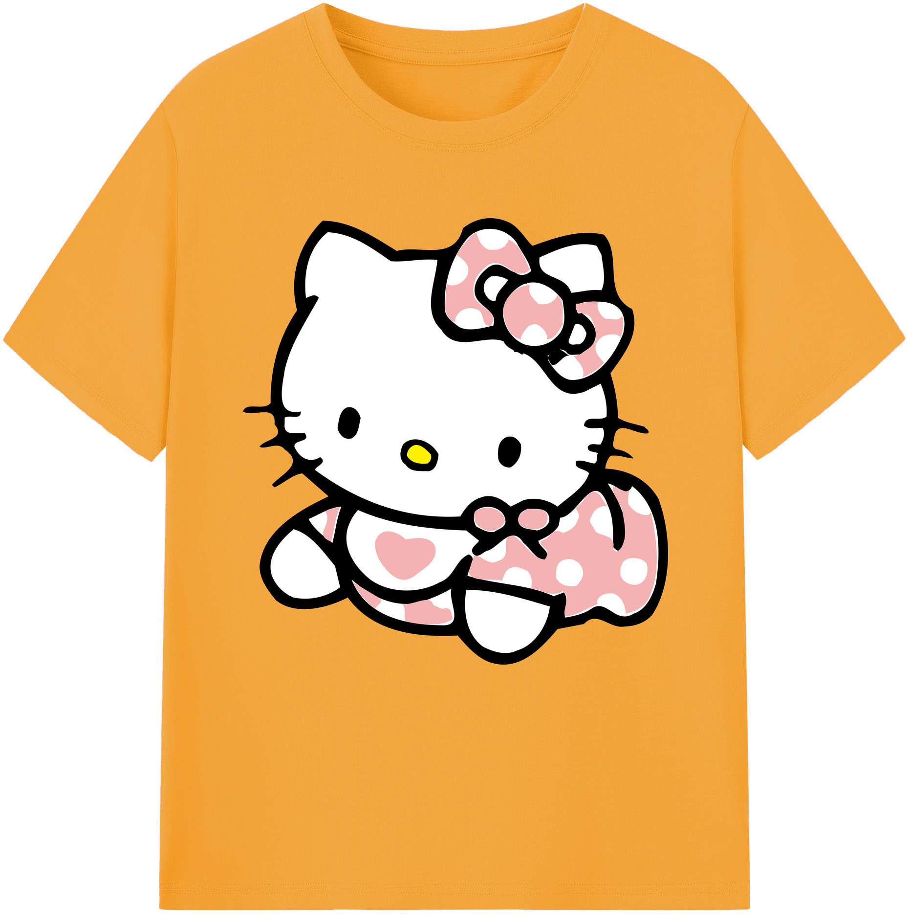 （画像用） Hello Kitty ハローキティ レディースカジュアルプリントTシャツ（綿100％）