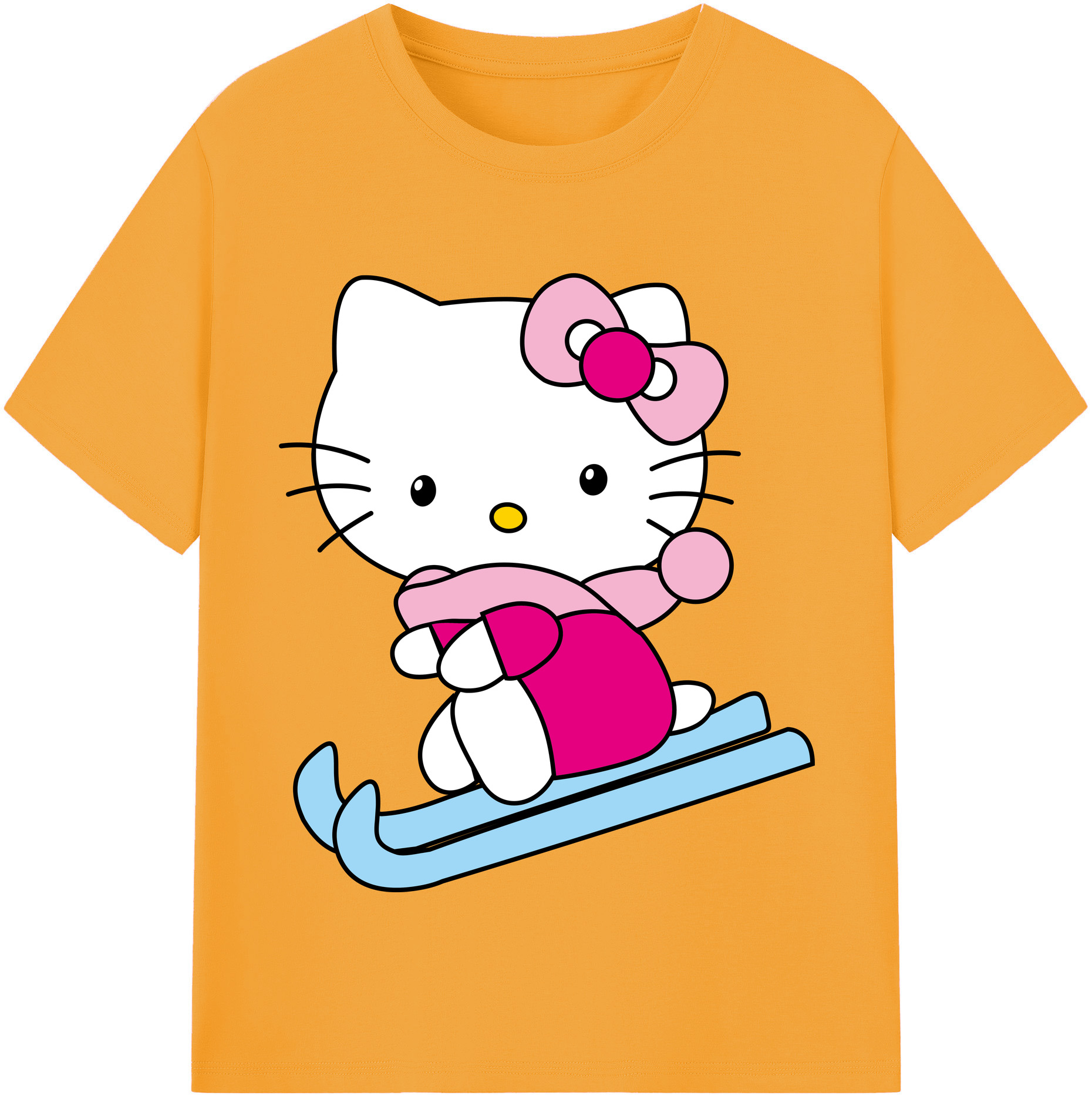 （画像用） Hello Kitty ハローキティ レディースカジュアルプリントTシャツ（綿100％）