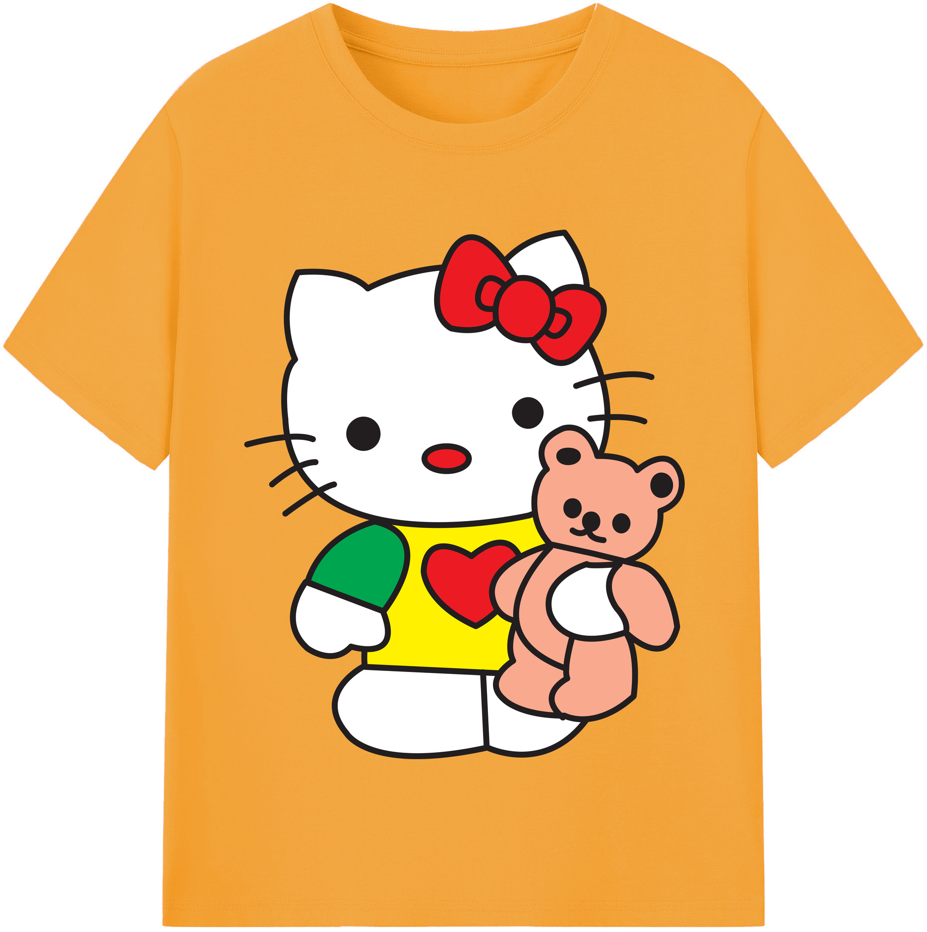 （画像用） Hello Kitty ハローキティ レディースカジュアルプリントTシャツ（綿100％）