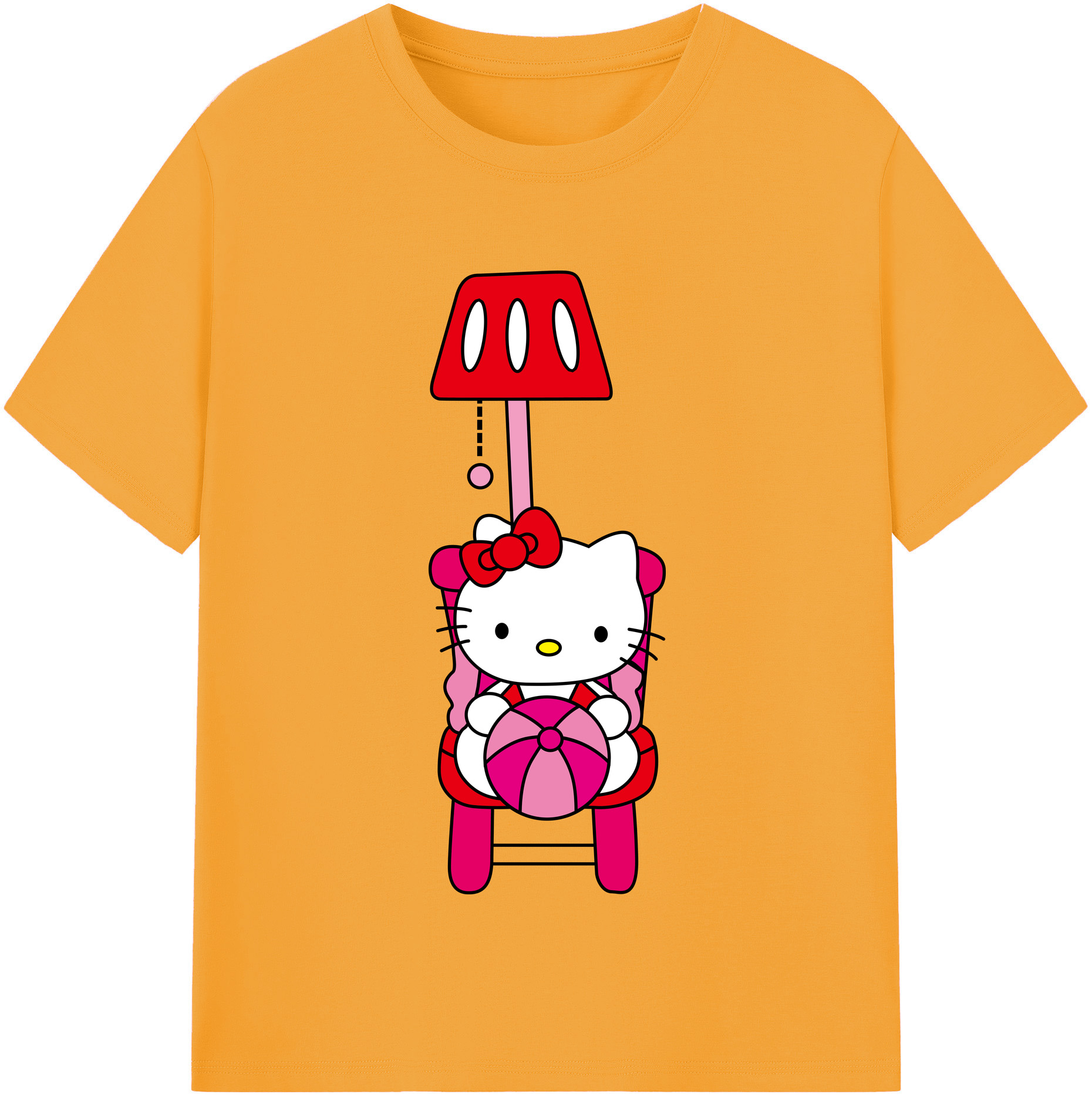 （画像用） Hello Kitty ハローキティ レディースカジュアルプリントTシャツ（綿100％）