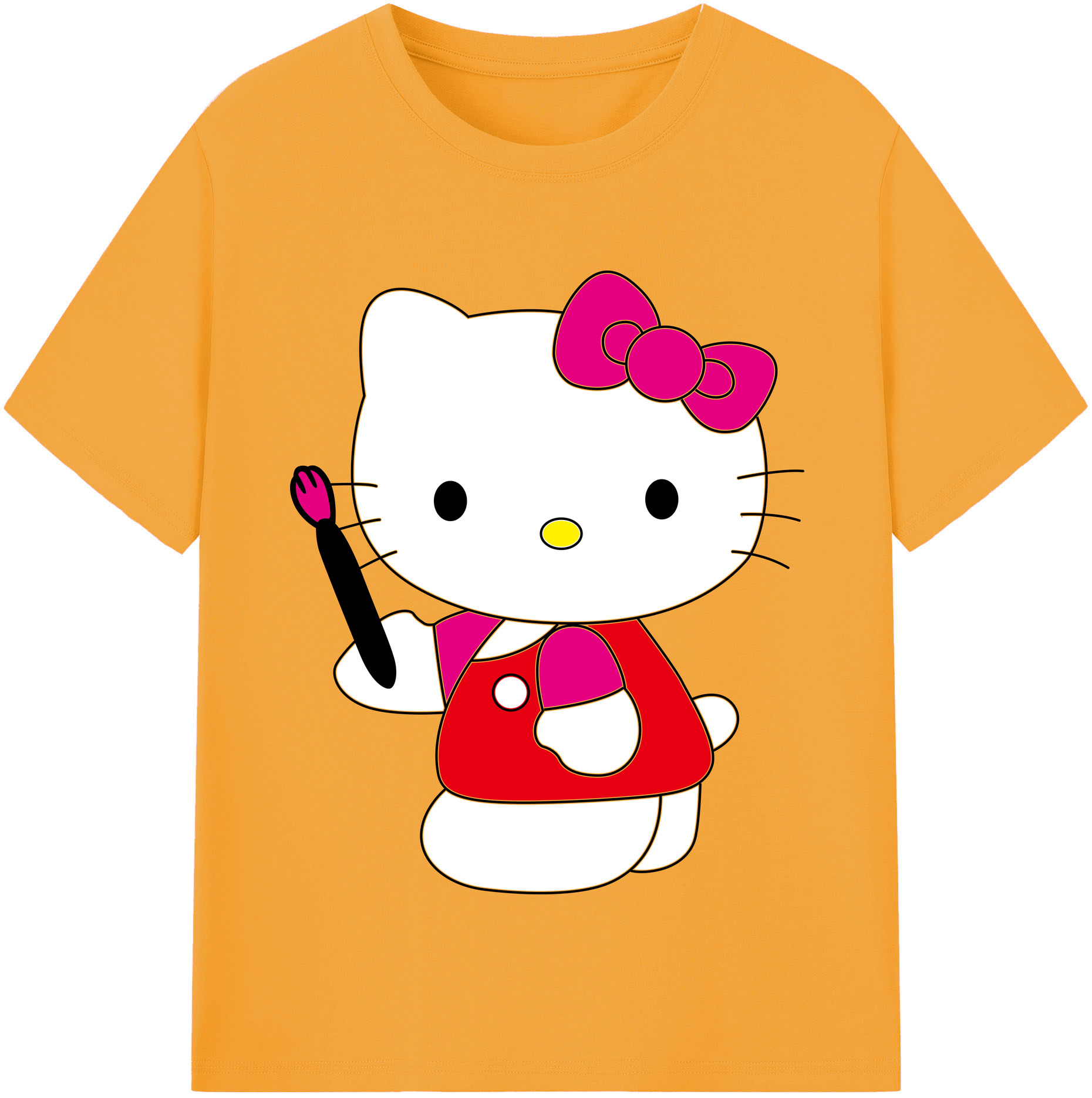 （画像用） Hello Kitty ハローキティ レディースカジュアルプリントTシャツ（綿100％）