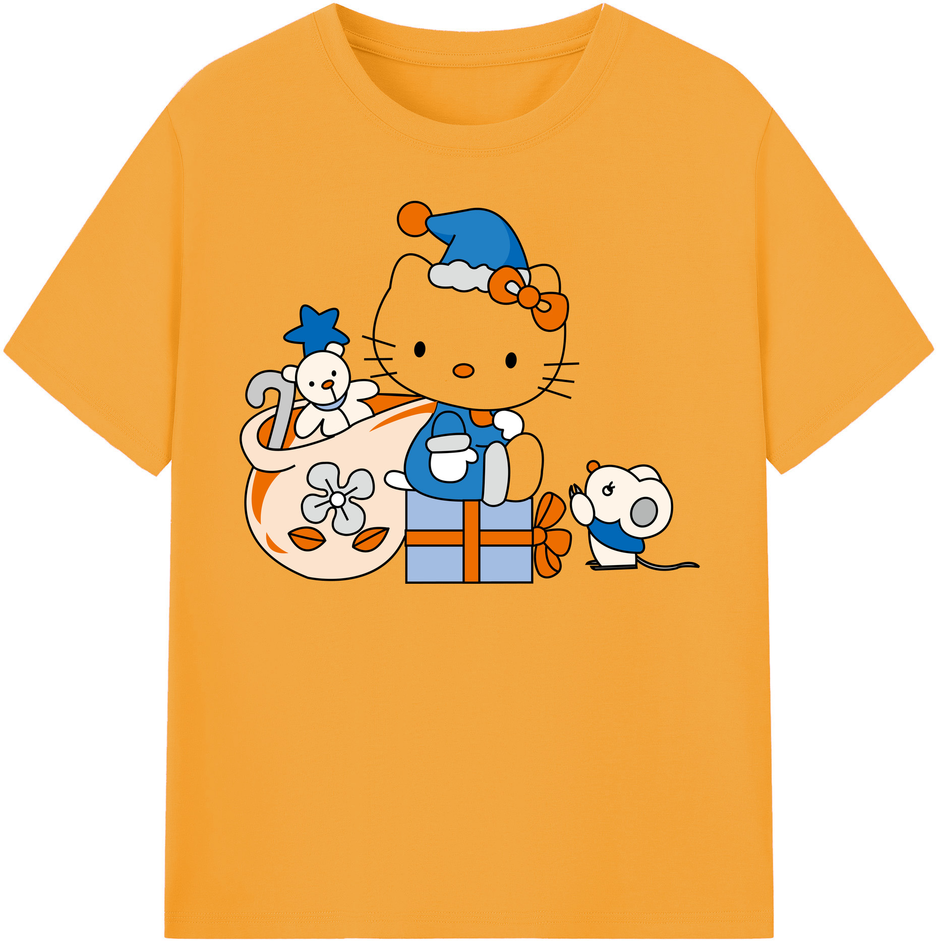 （画像用） Hello Kitty ハローキティ レディースカジュアルプリントTシャツ（綿100％）