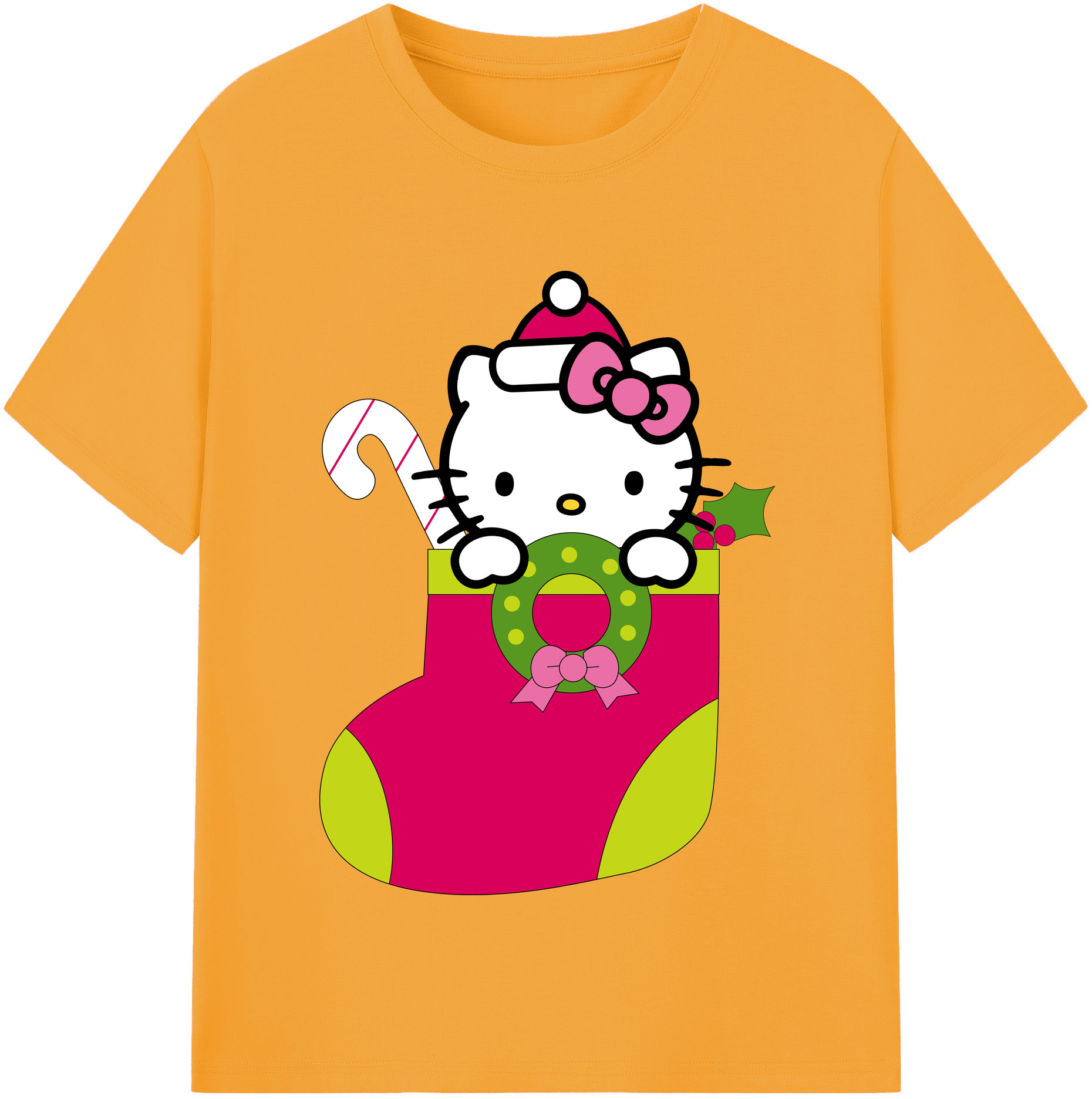 （画像用） Hello Kitty ハローキティ レディースカジュアルプリントTシャツ（綿100％）