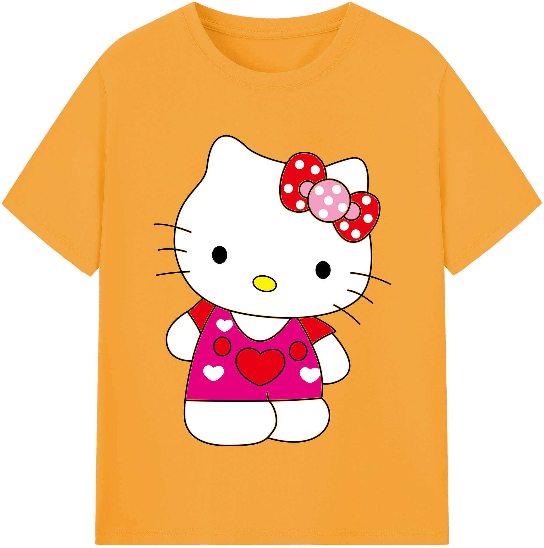 （画像用） Hello Kitty ハローキティ レディースカジュアルプリントTシャツ（綿100％）