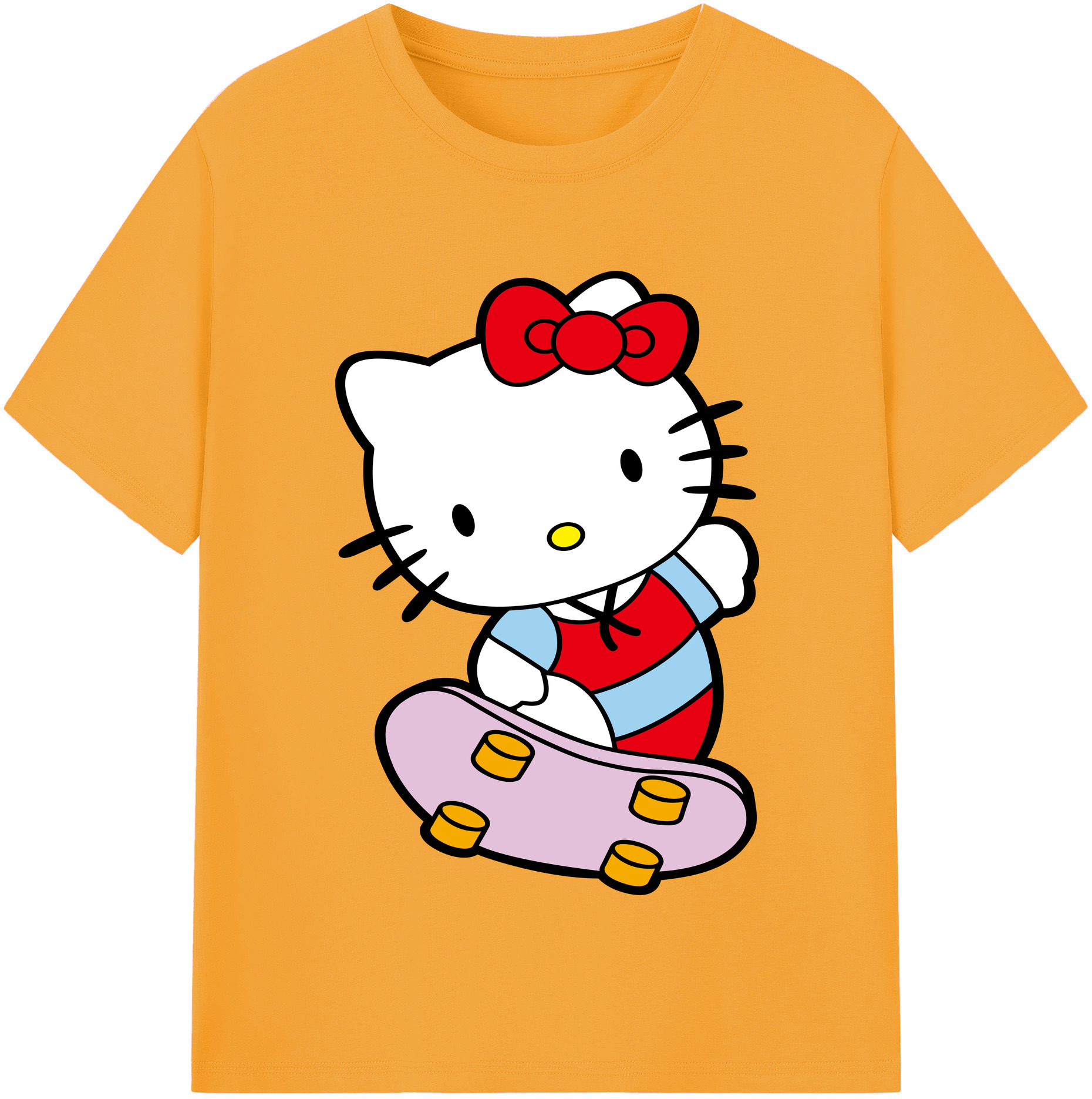 （画像用） Hello Kitty ハローキティ レディースカジュアルプリントTシャツ（綿100％）