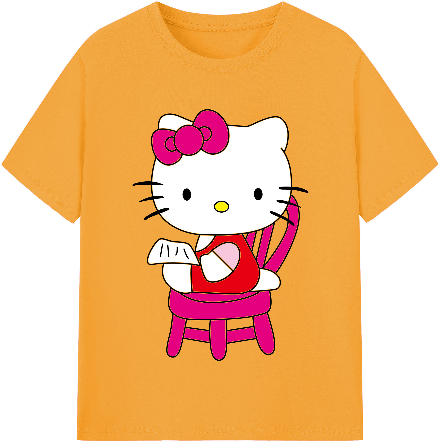 （画像用） Hello Kitty ハローキティ レディースカジュアルプリントTシャツ（綿100％）