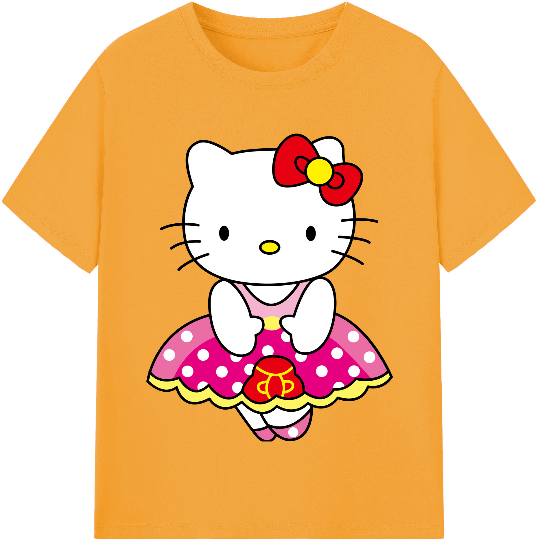 （画像用） Hello Kitty ハローキティ レディースカジュアルプリントTシャツ（綿100％）
