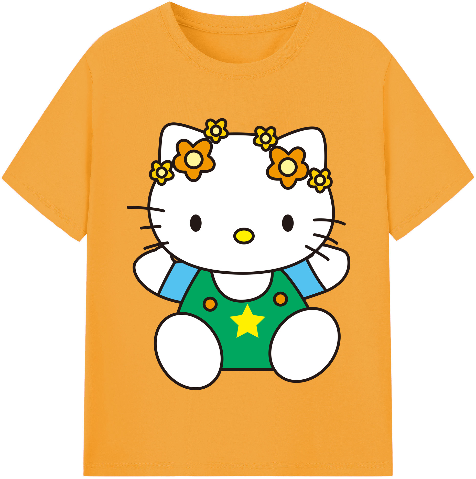 （画像用） Hello Kitty ハローキティ レディースカジュアルプリントTシャツ（綿100％）