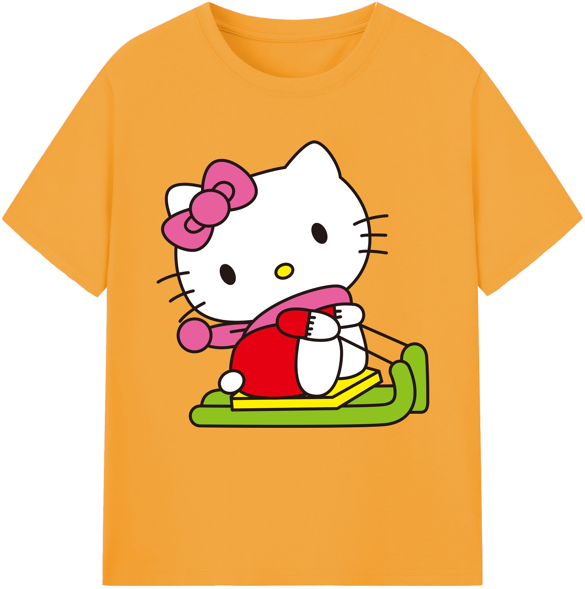 （画像用） Hello Kitty ハローキティ レディースカジュアルプリントTシャツ（綿100％）