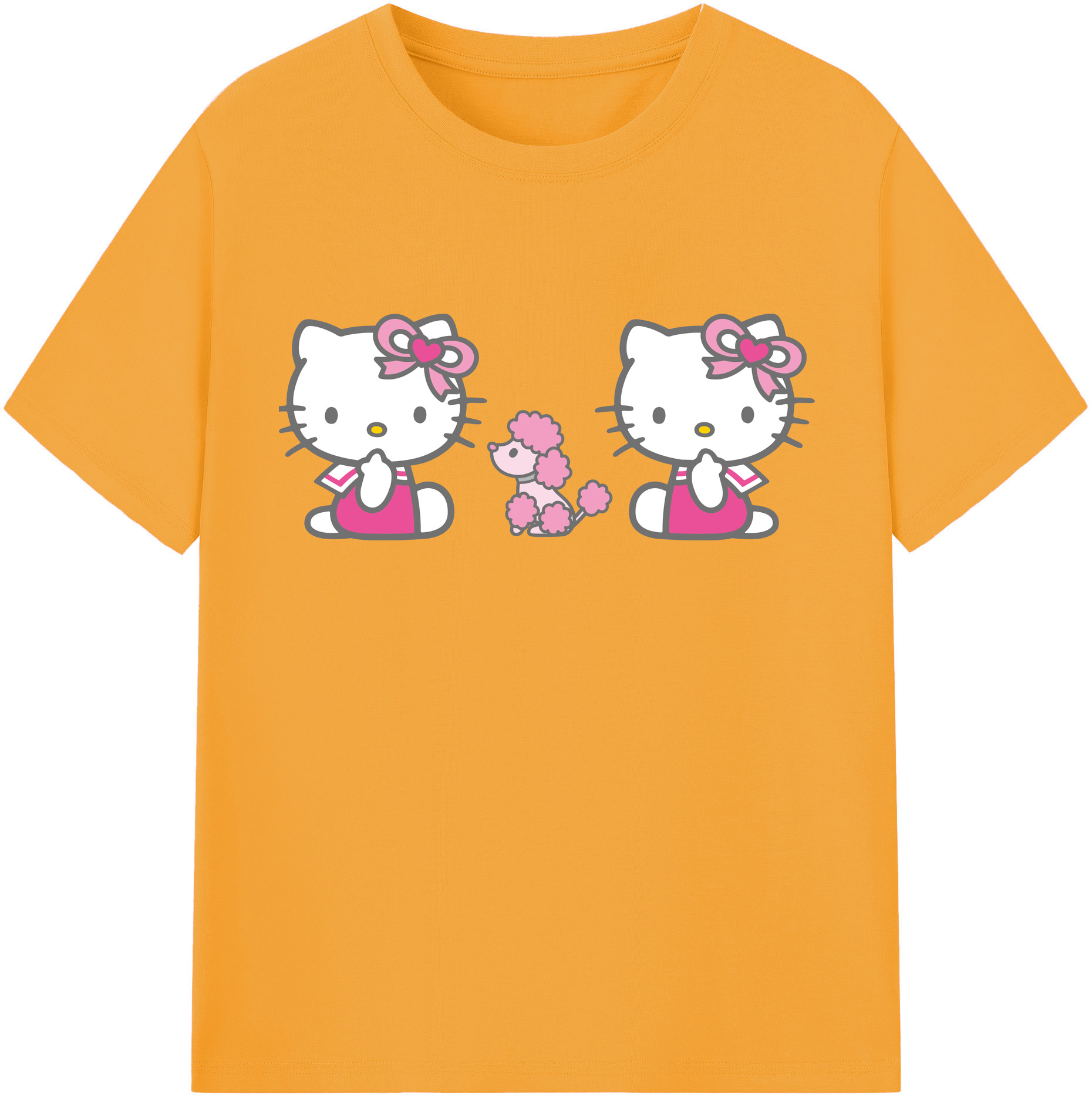 （画像用） Hello Kitty ハローキティ レディースカジュアルプリントTシャツ（綿100％）