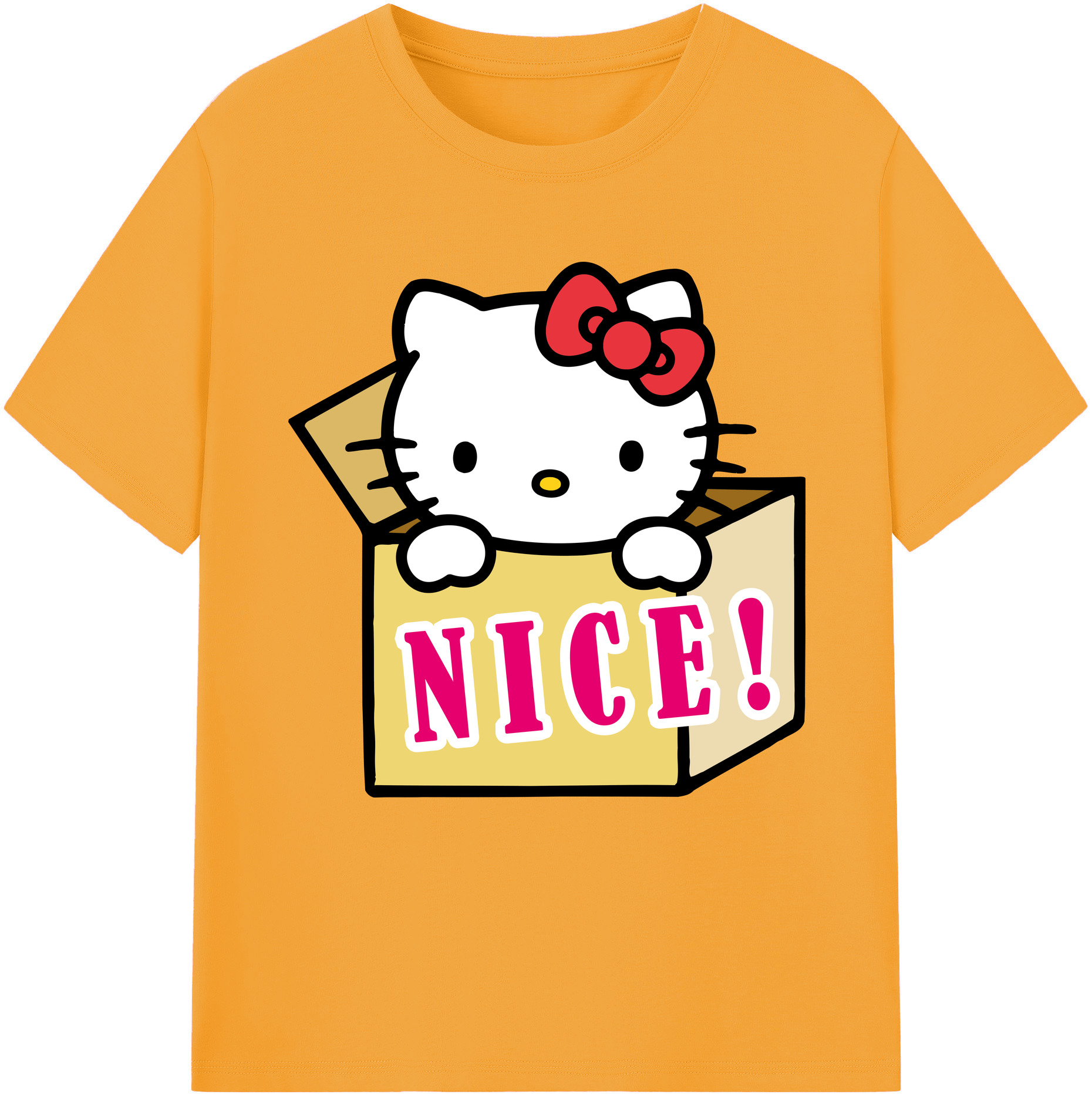（画像用） Hello Kitty ハローキティ レディースカジュアルプリントTシャツ（綿100％）