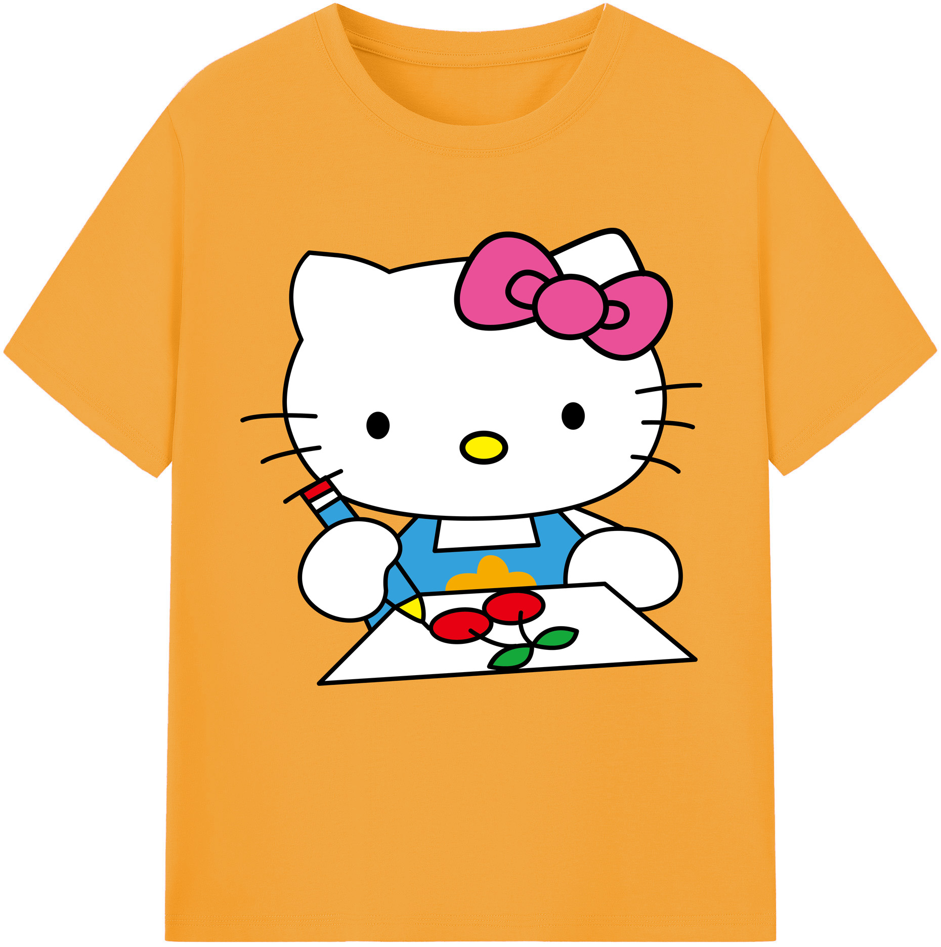 （画像用） Hello Kitty ハローキティ レディースカジュアルプリントTシャツ（綿100％）