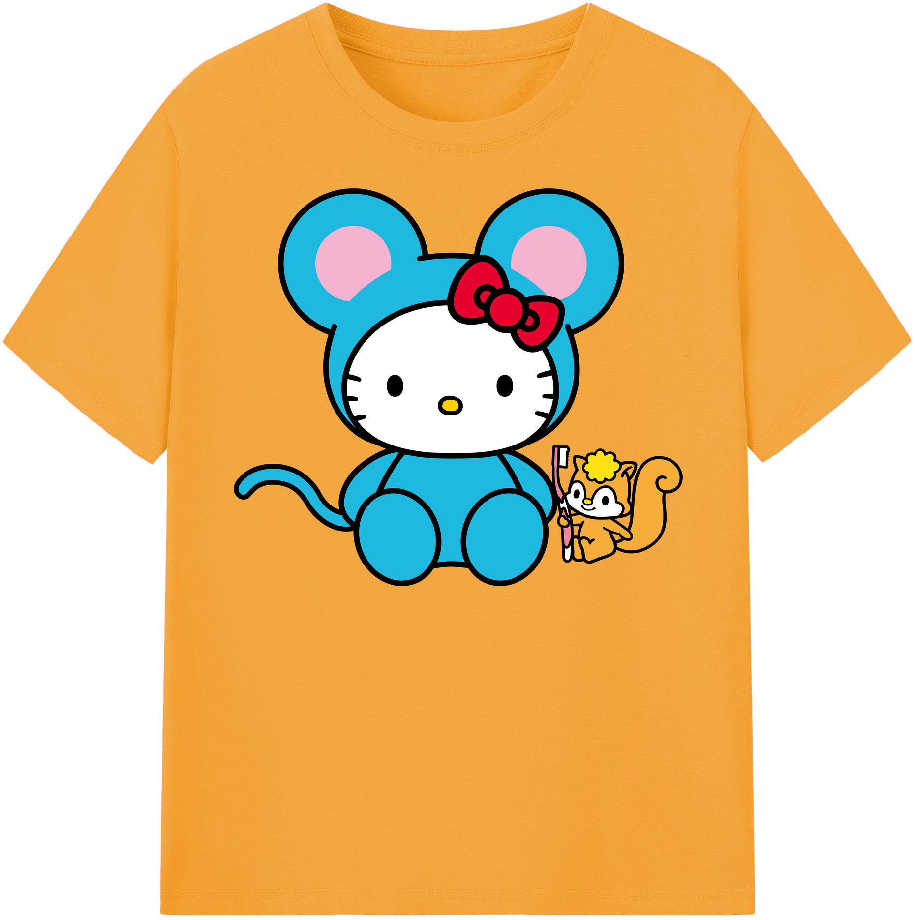（画像用） Hello Kitty ハローキティ レディースカジュアルプリントTシャツ（綿100％）