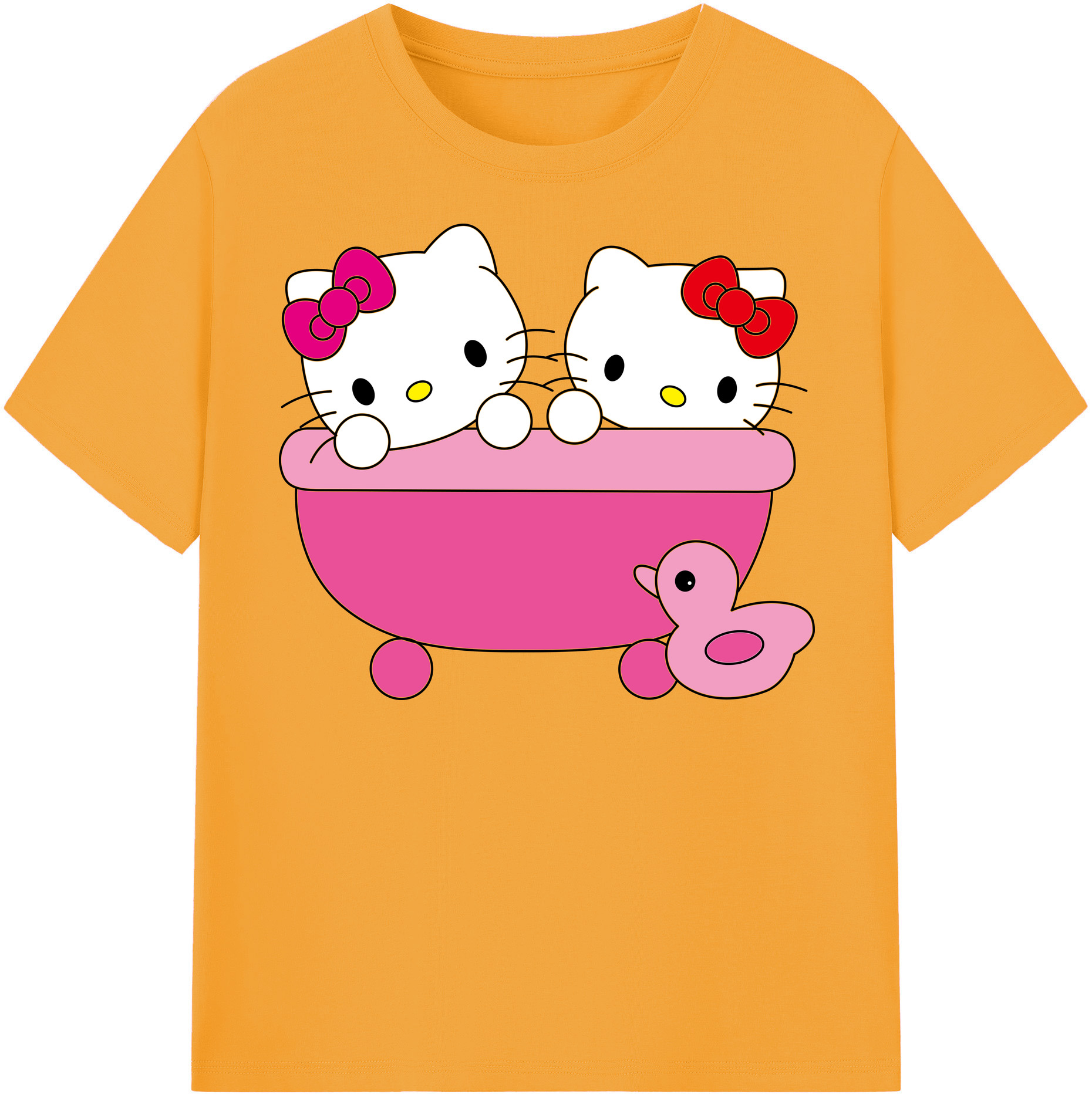 （画像用） Hello Kitty ハローキティ レディースカジュアルプリントTシャツ（綿100％）