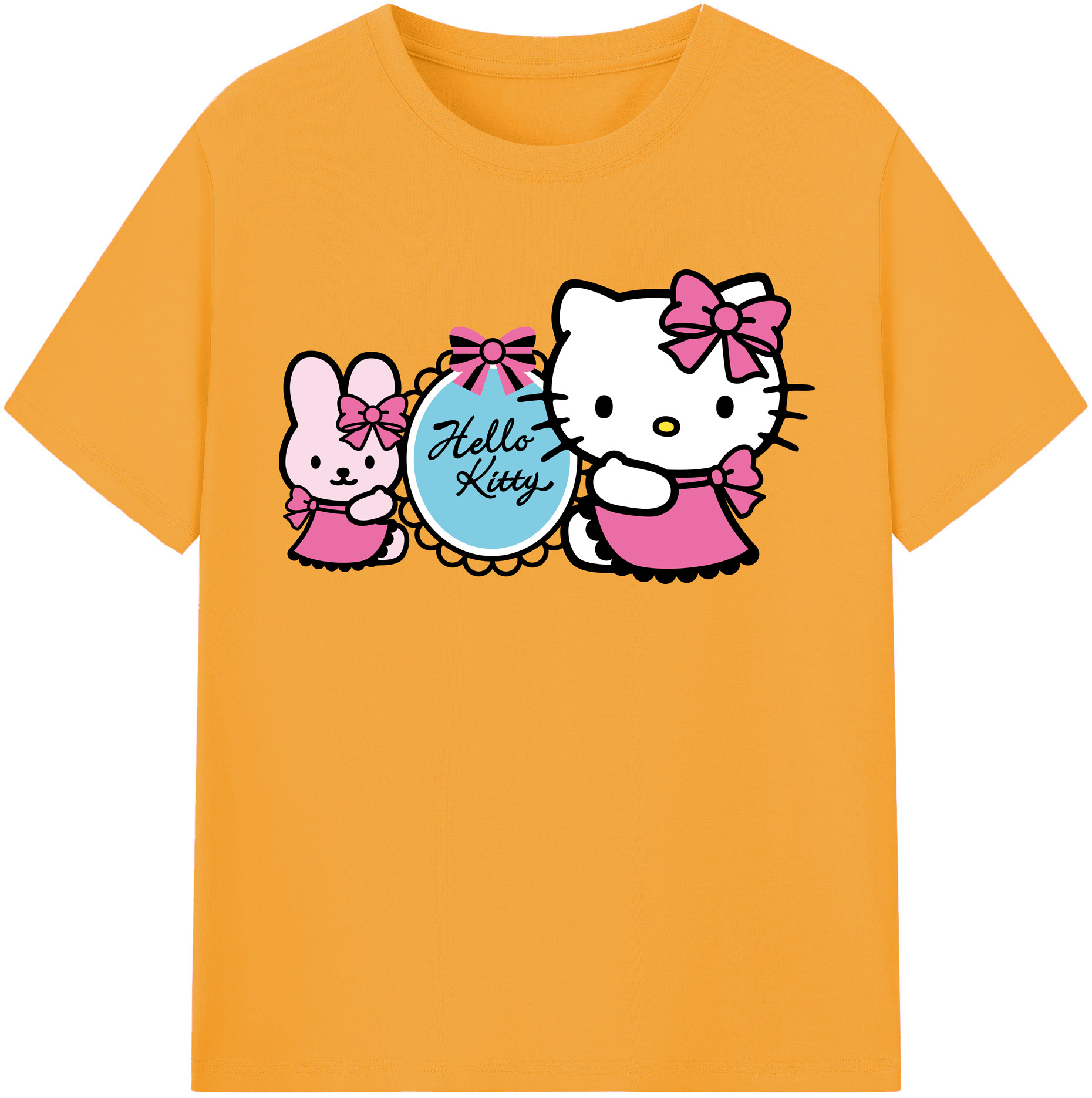 （画像用） Hello Kitty ハローキティ レディースカジュアルプリントTシャツ（綿100％）
