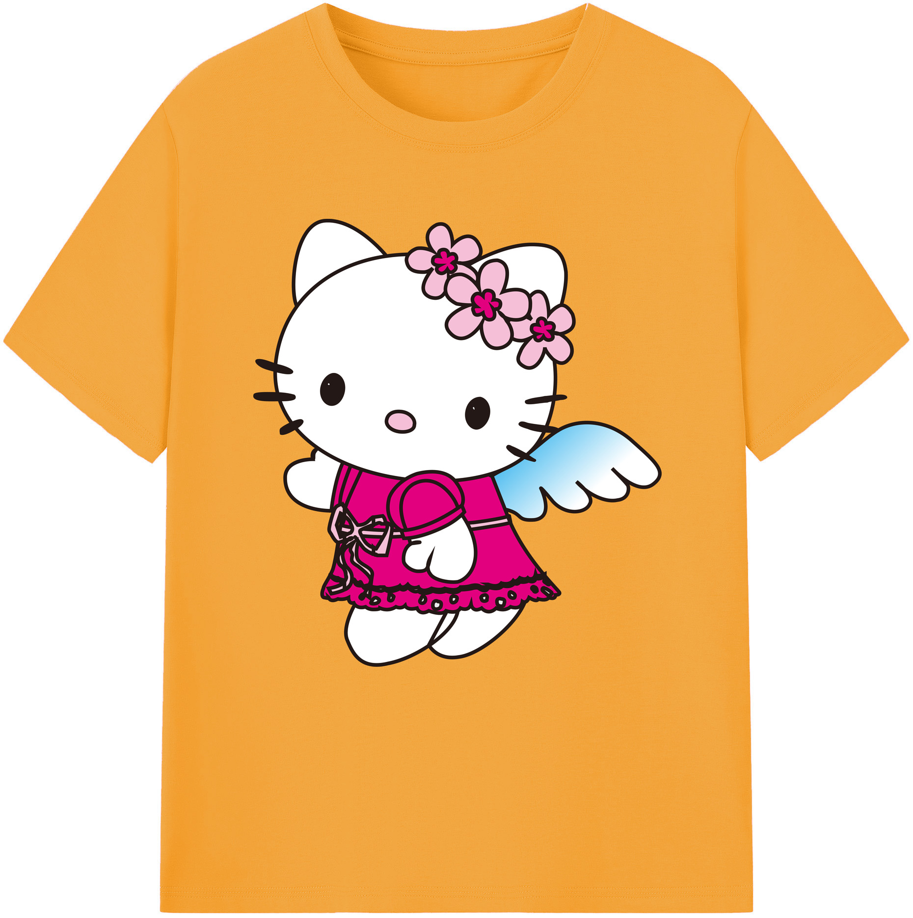 （画像用） Hello Kitty ハローキティ レディースカジュアルプリントTシャツ（綿100％）