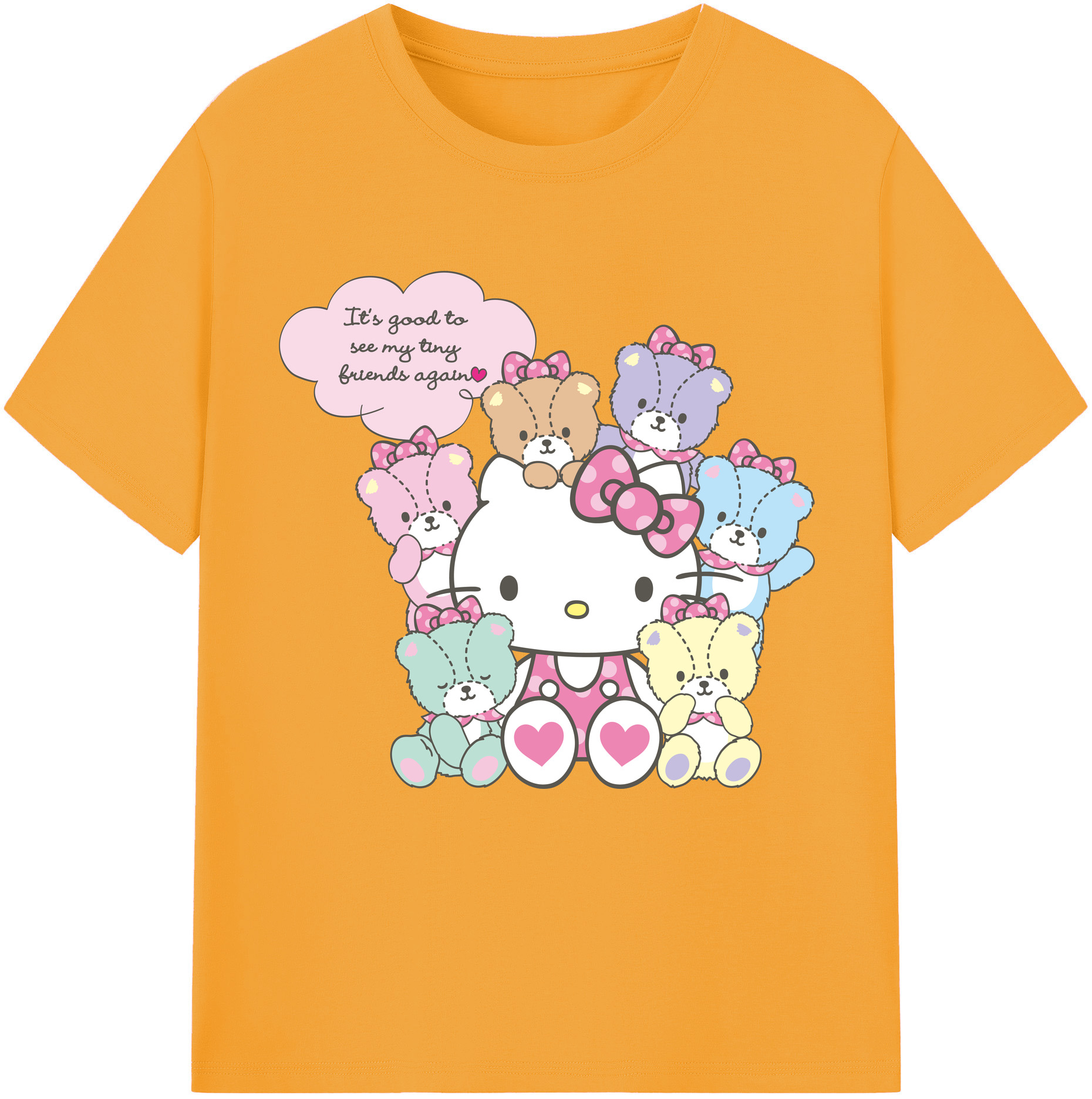（画像用） Hello Kitty ハローキティ レディースカジュアルプリントTシャツ（綿100％）