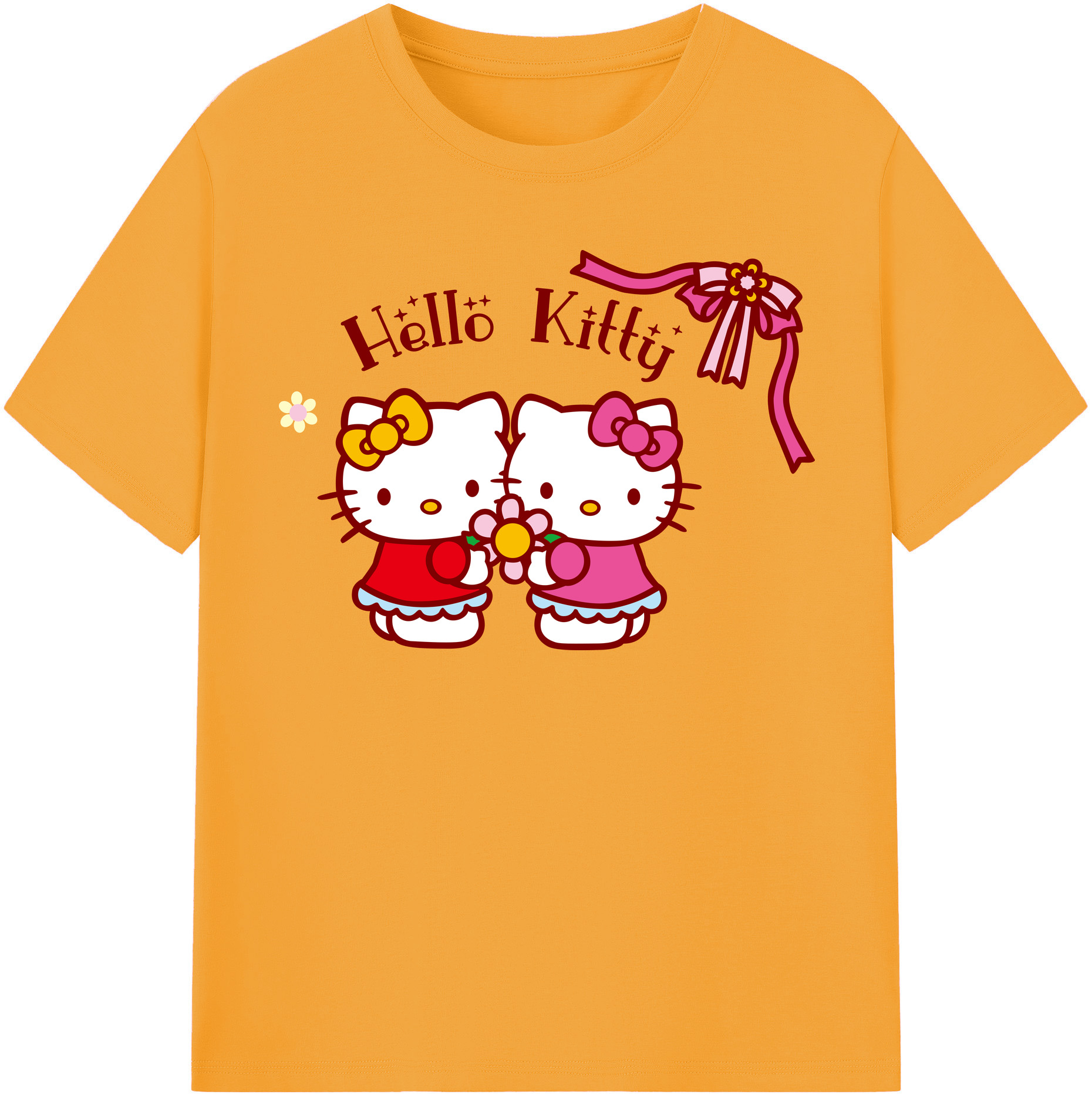 （画像用） Hello Kitty ハローキティ レディースカジュアルプリントTシャツ（綿100％）