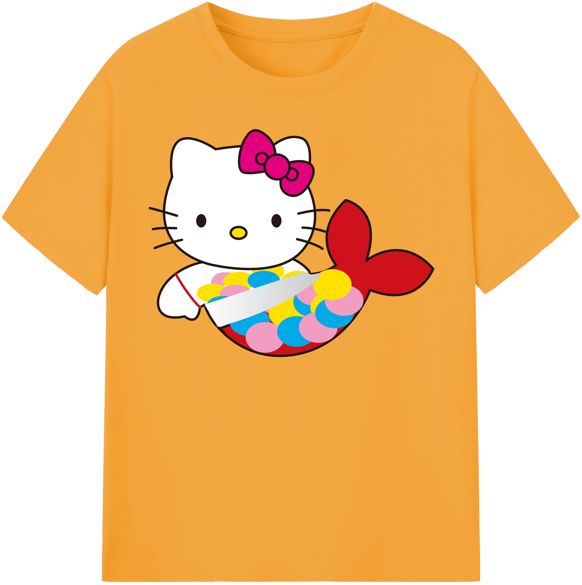 （画像用） Hello Kitty ハローキティ レディースカジュアルプリントTシャツ（綿100％）