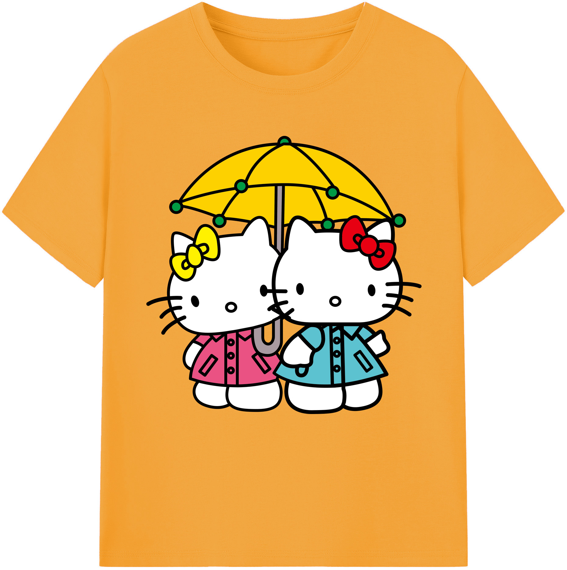 （画像用） Hello Kitty ハローキティ レディースカジュアルプリントTシャツ（綿100％）
