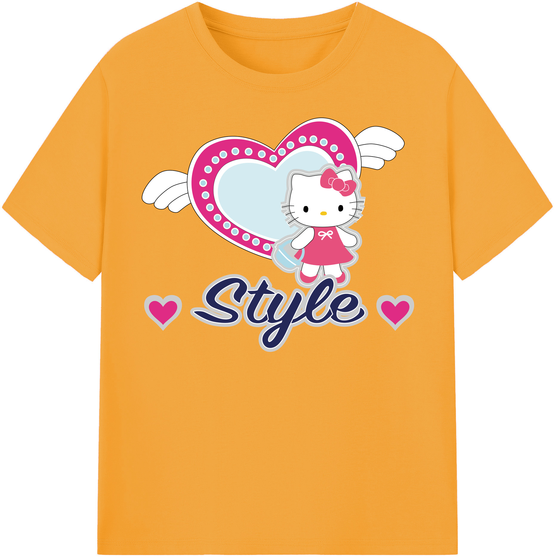 （画像用） Hello Kitty ハローキティ レディースカジュアルプリントTシャツ（綿100％）