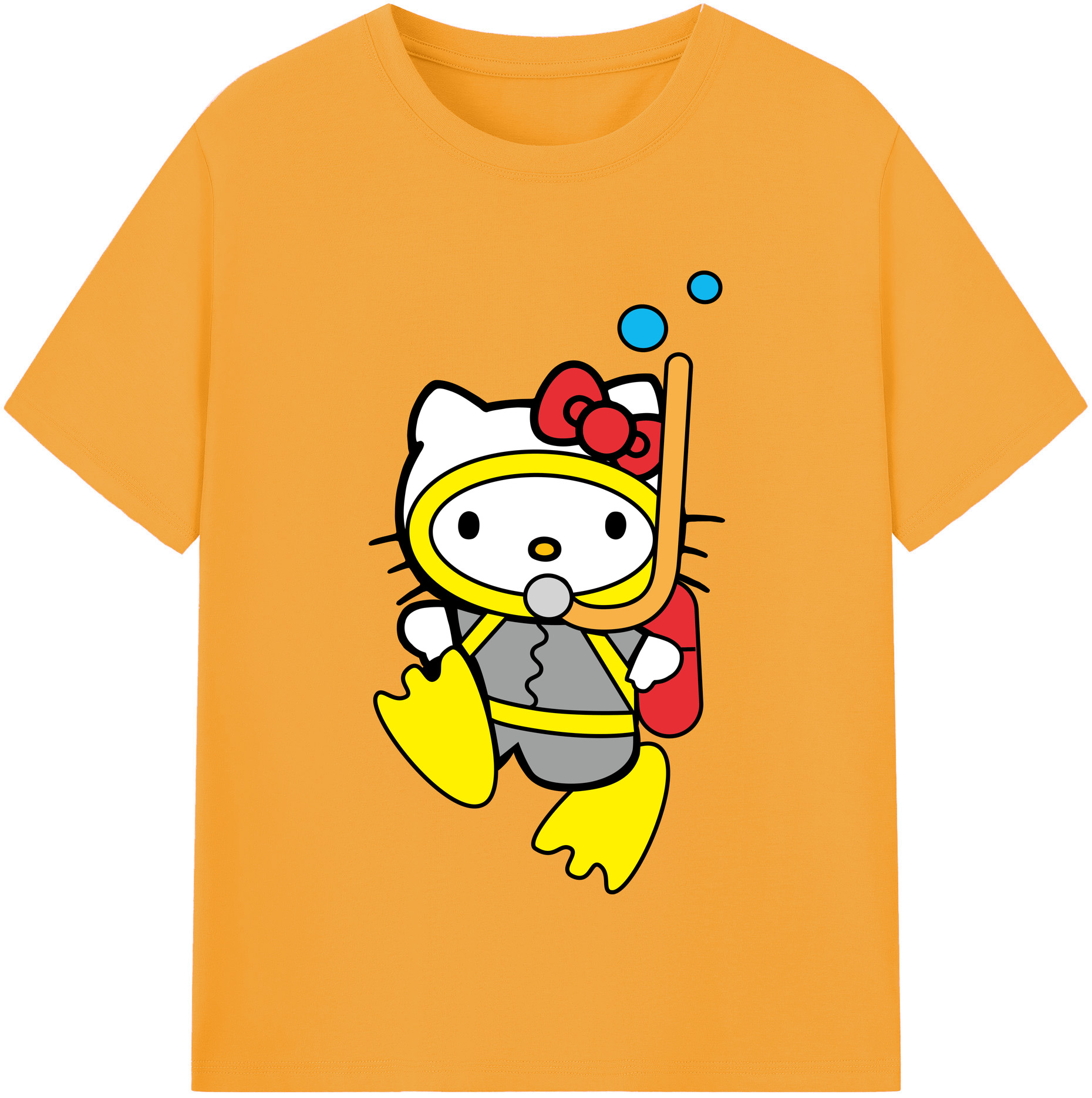 （画像用） Hello Kitty ハローキティ レディースカジュアルプリントTシャツ（綿100％）