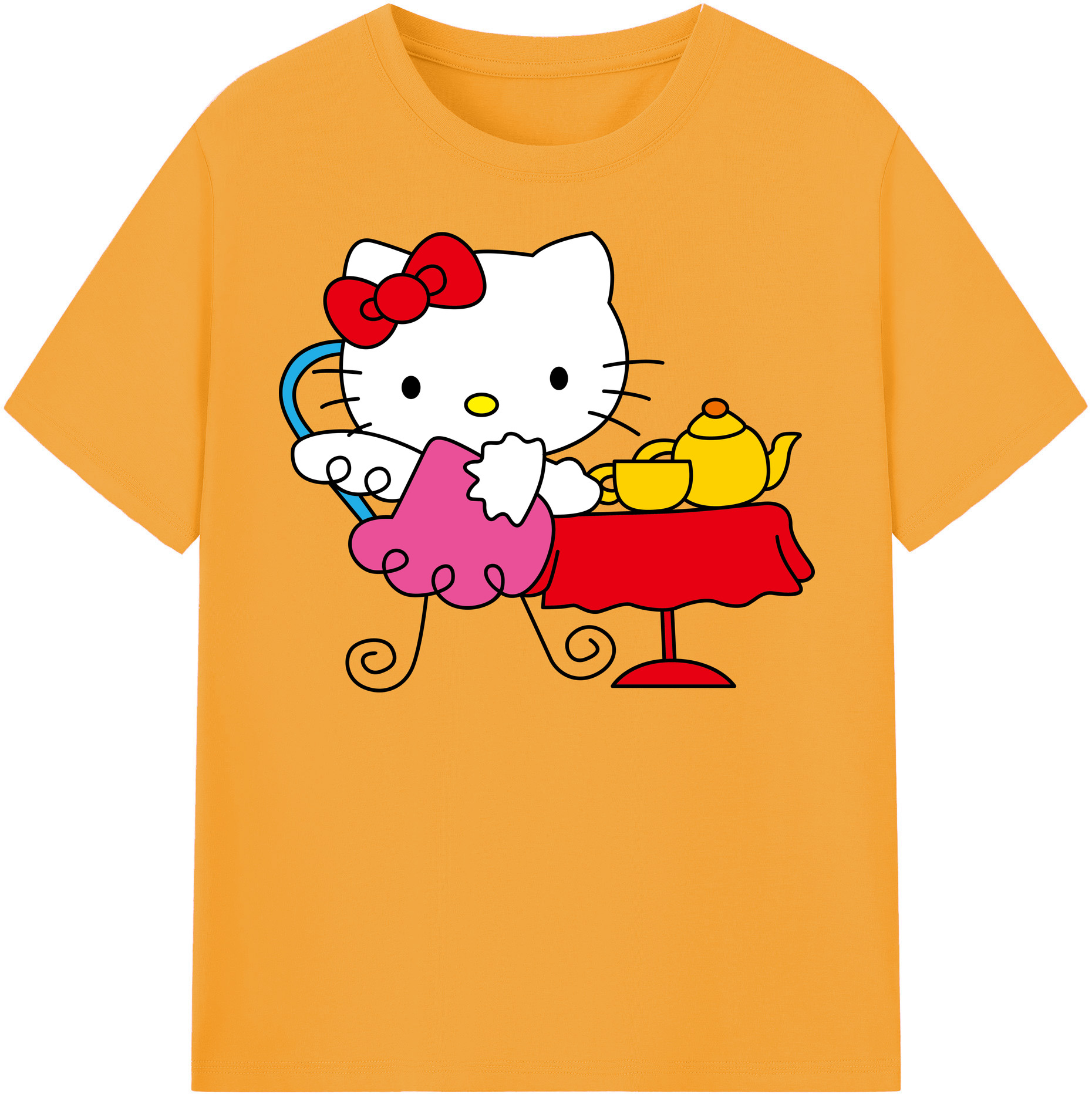 （画像用） Hello Kitty ハローキティ レディースカジュアルプリントTシャツ（綿100％）