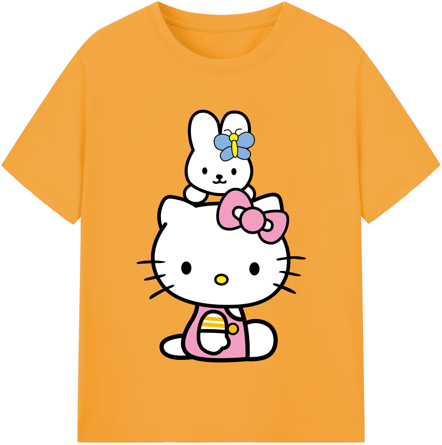 （画像用） Hello Kitty ハローキティ レディースカジュアルプリントTシャツ（綿100％）
