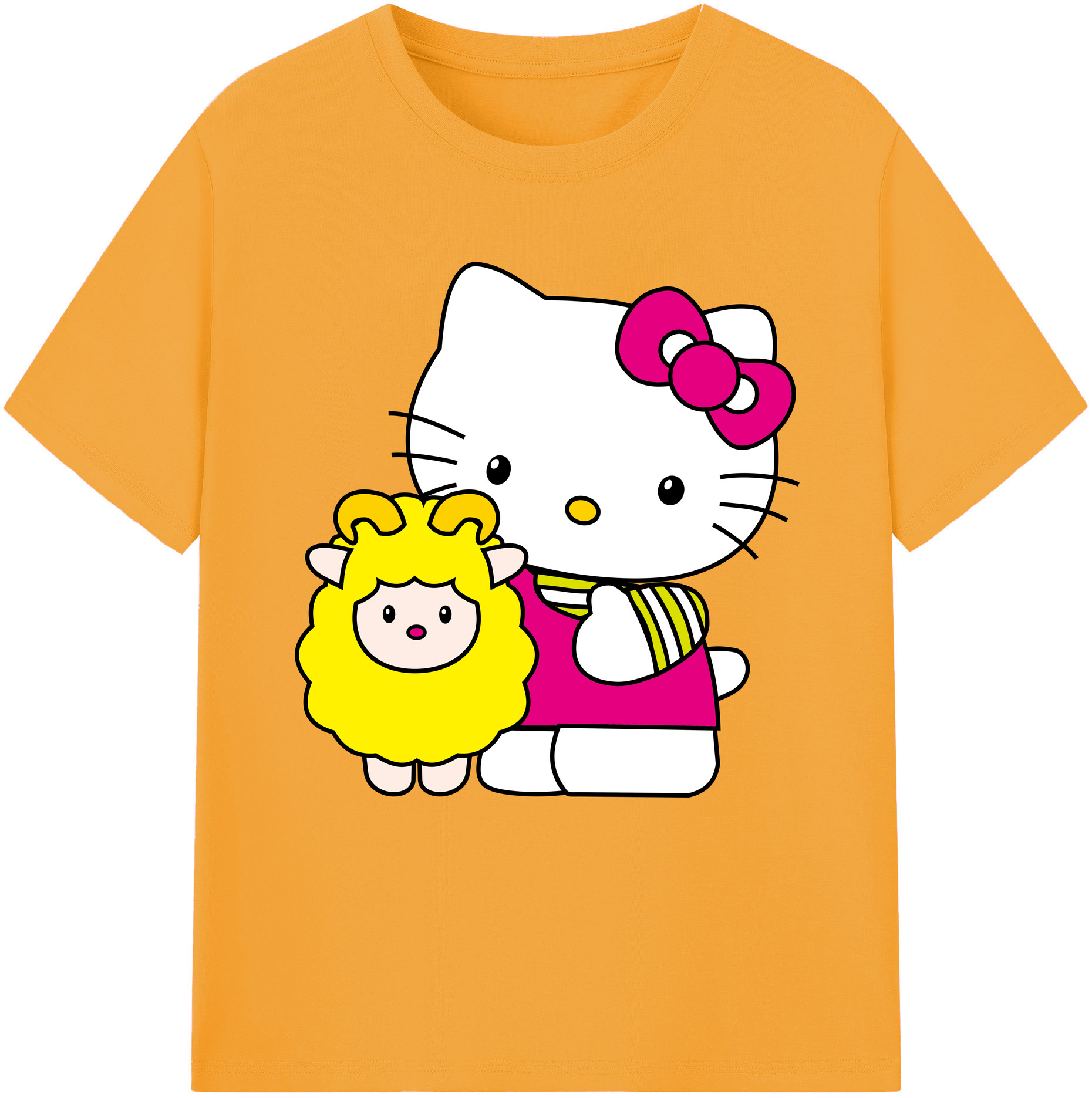 （画像用） Hello Kitty ハローキティ レディースカジュアルプリントTシャツ（綿100％）