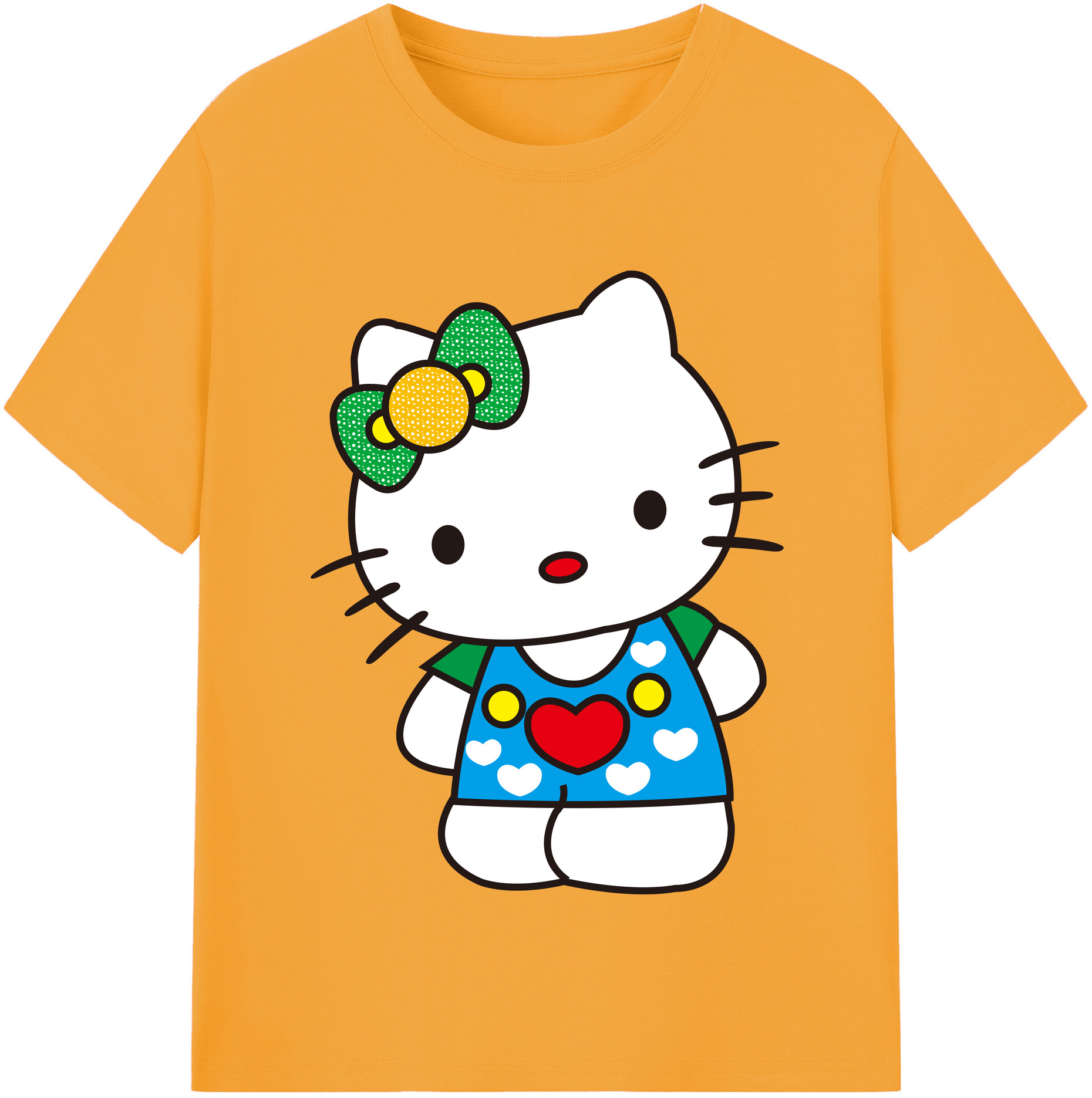 （画像用） Hello Kitty ハローキティ レディースカジュアルプリントTシャツ（綿100％）