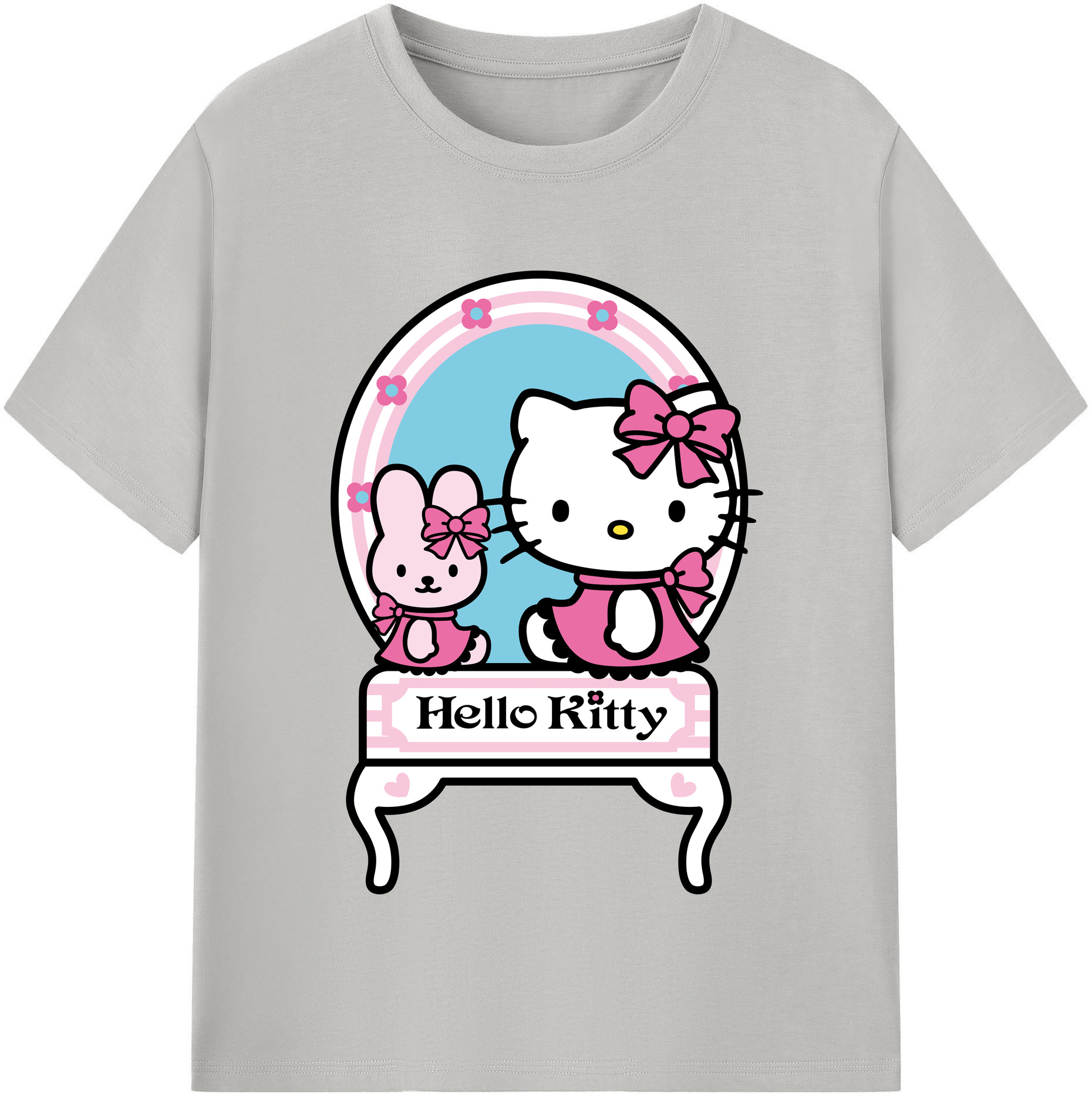 （画像用） Hello Kitty ハローキティ レディースカジュアルプリントTシャツ（綿100％）