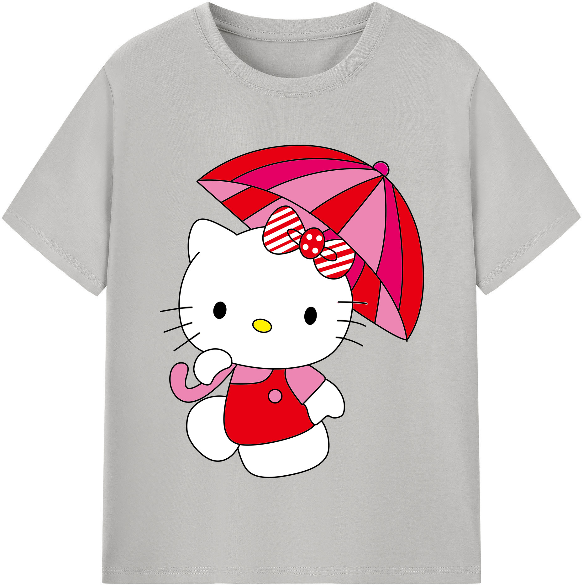 （画像用） Hello Kitty ハローキティ レディースカジュアルプリントTシャツ（綿100％）