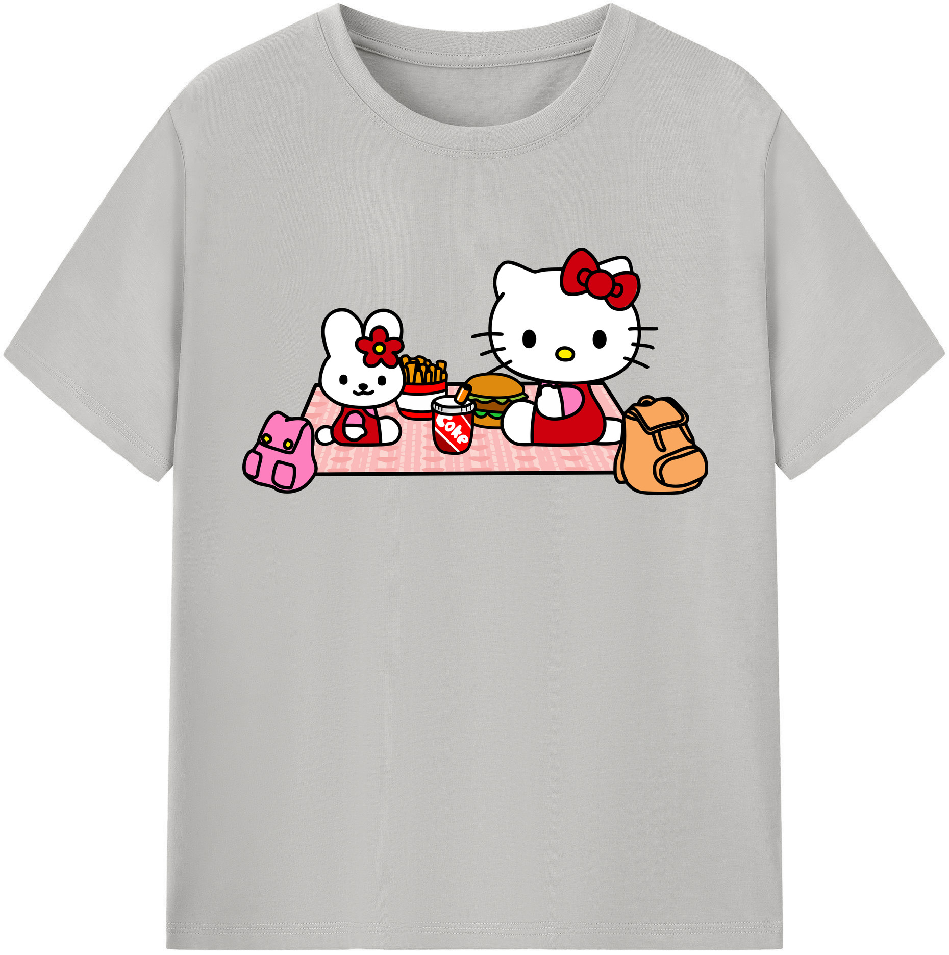 （画像用） Hello Kitty ハローキティ レディースカジュアルプリントTシャツ（綿100％）