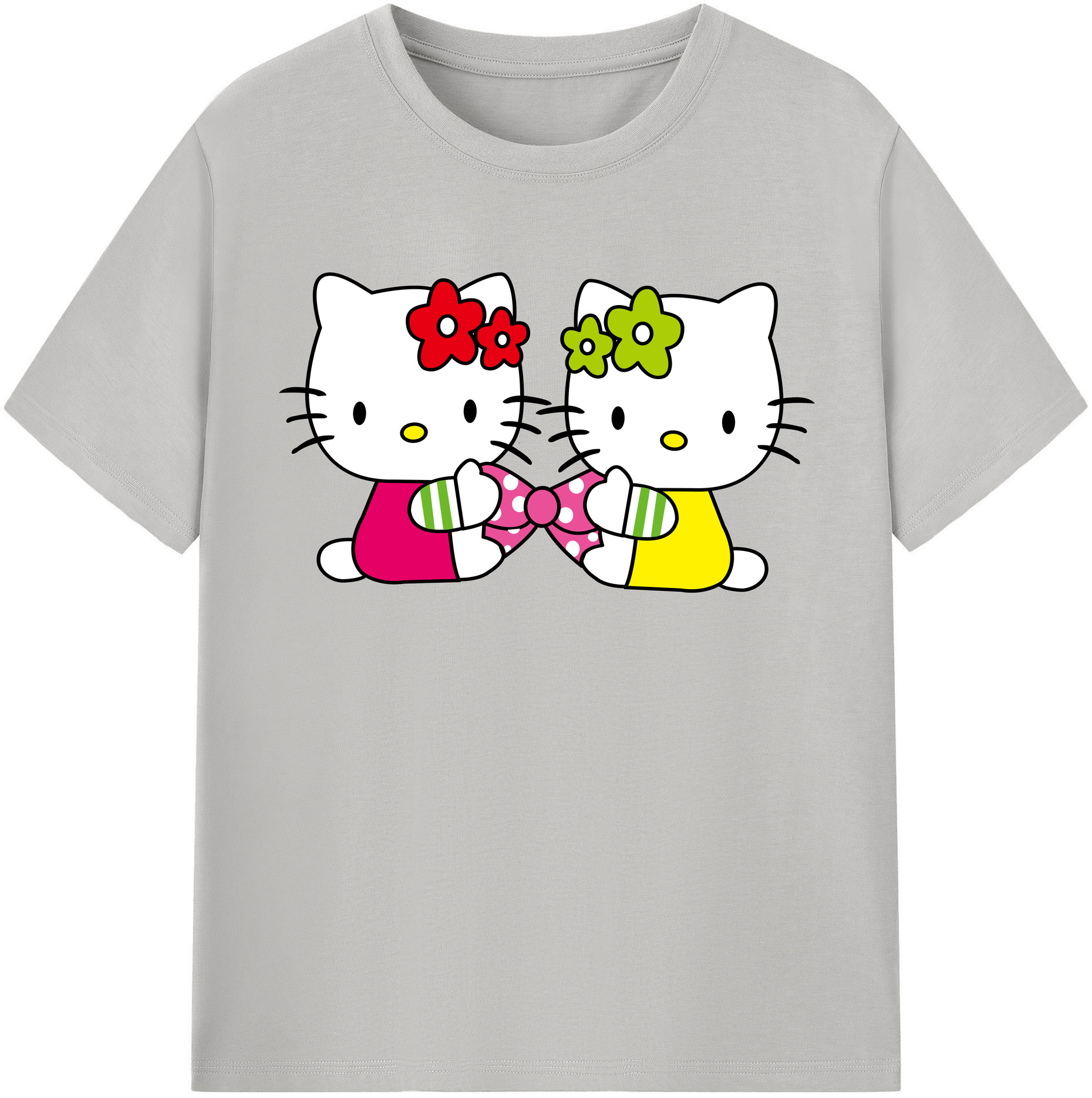 （画像用） Hello Kitty ハローキティ レディースカジュアルプリントTシャツ（綿100％）
