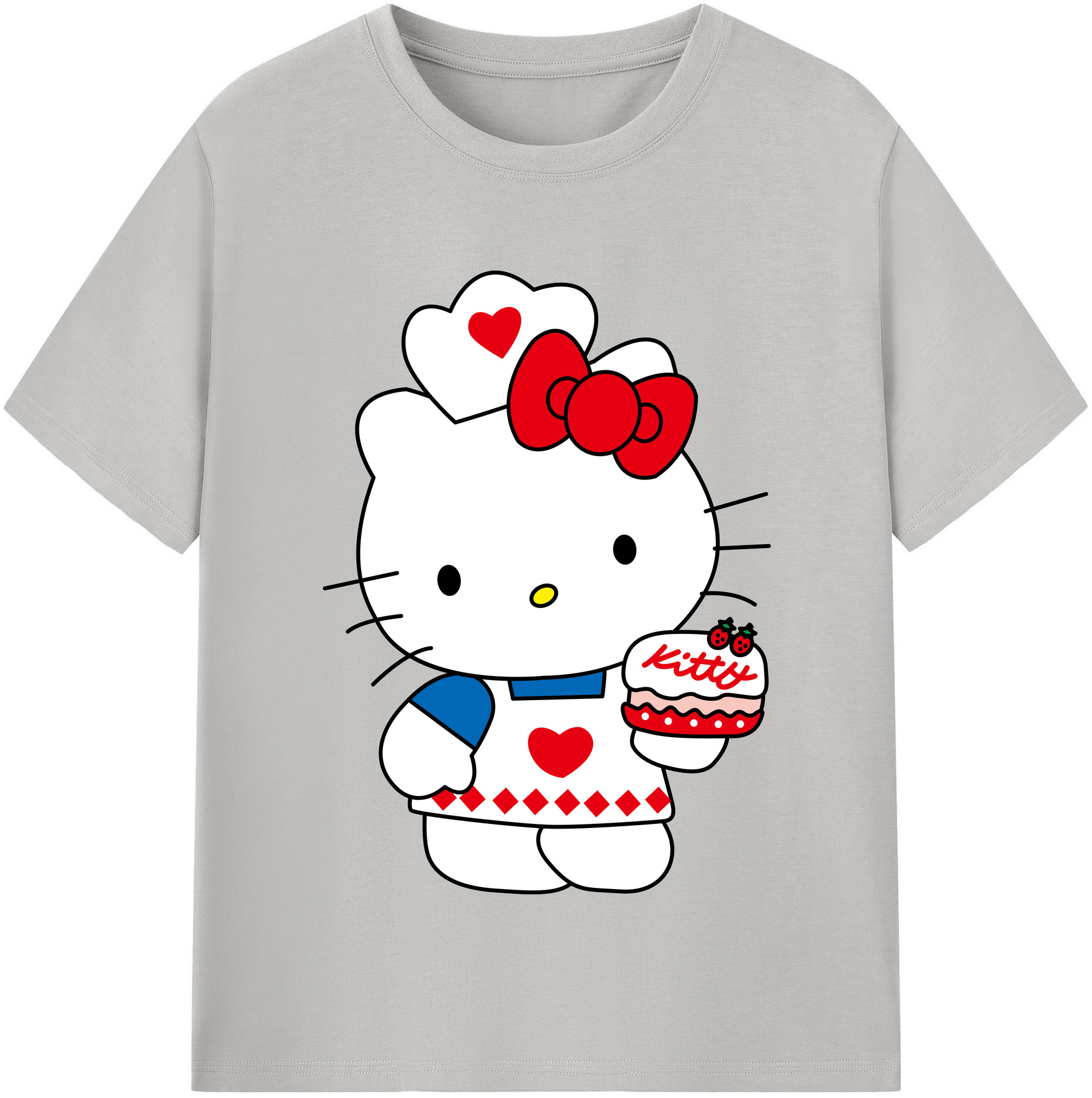 （画像用） Hello Kitty ハローキティ レディースカジュアルプリントTシャツ（綿100％）